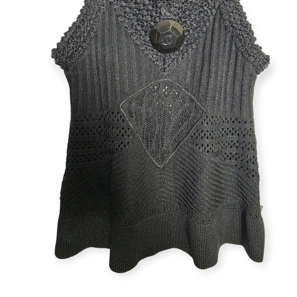 Just Cavalli mouwloze knit top zwart 38 M tweedehands dames designer