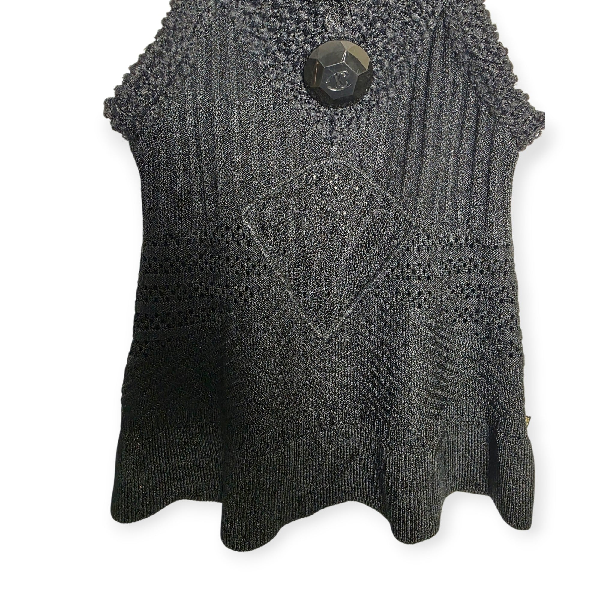 Just Cavalli mouwloze knit top zwart 38 M tweedehands dames designer