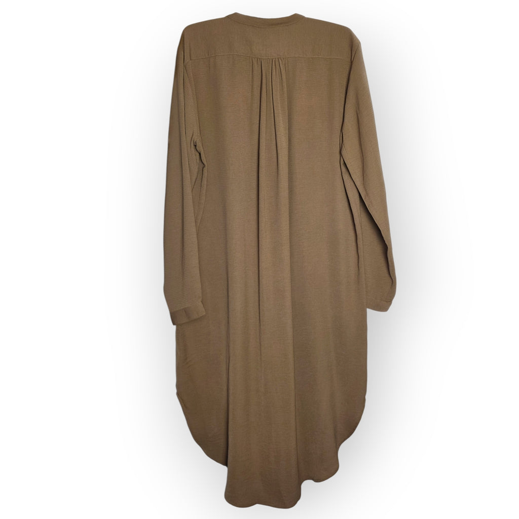 Rae Antwerp midi jurk bruin caramel met zakken L 40 tweedehands dames designer