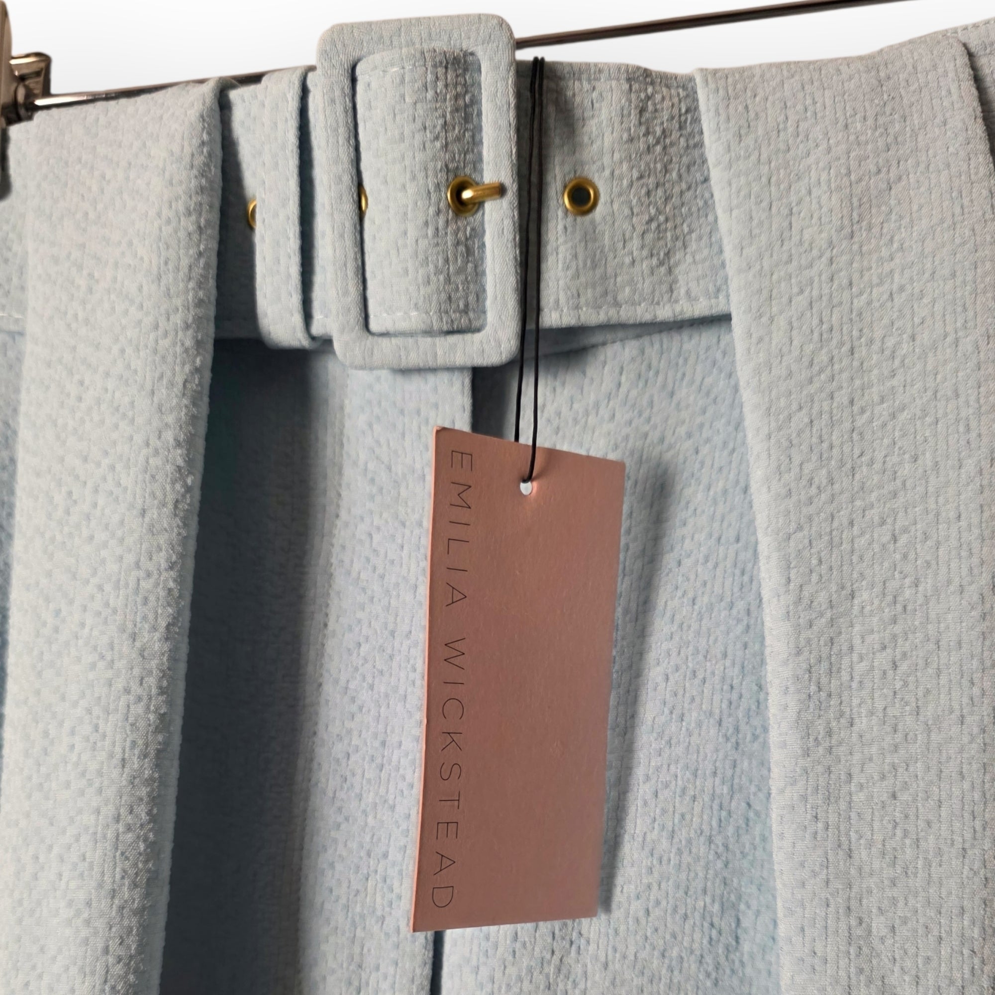Emilia Wickstead dames waffle pantalon broek blauw S 36 tweedehands designer dames