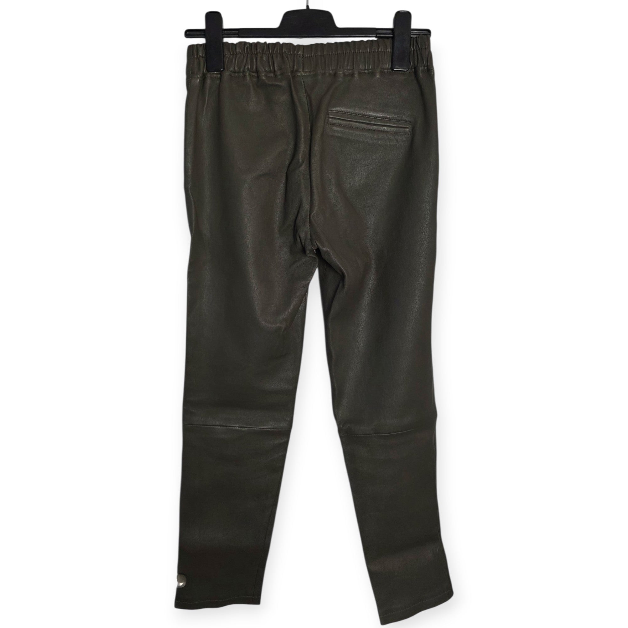 Enes leren slim fit broek khaki groen s 36 tweedehands designer dames