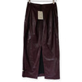 Amê Antwerp faux leather midi rok high waist burgundy rood 36 S pre-loved*nieuw