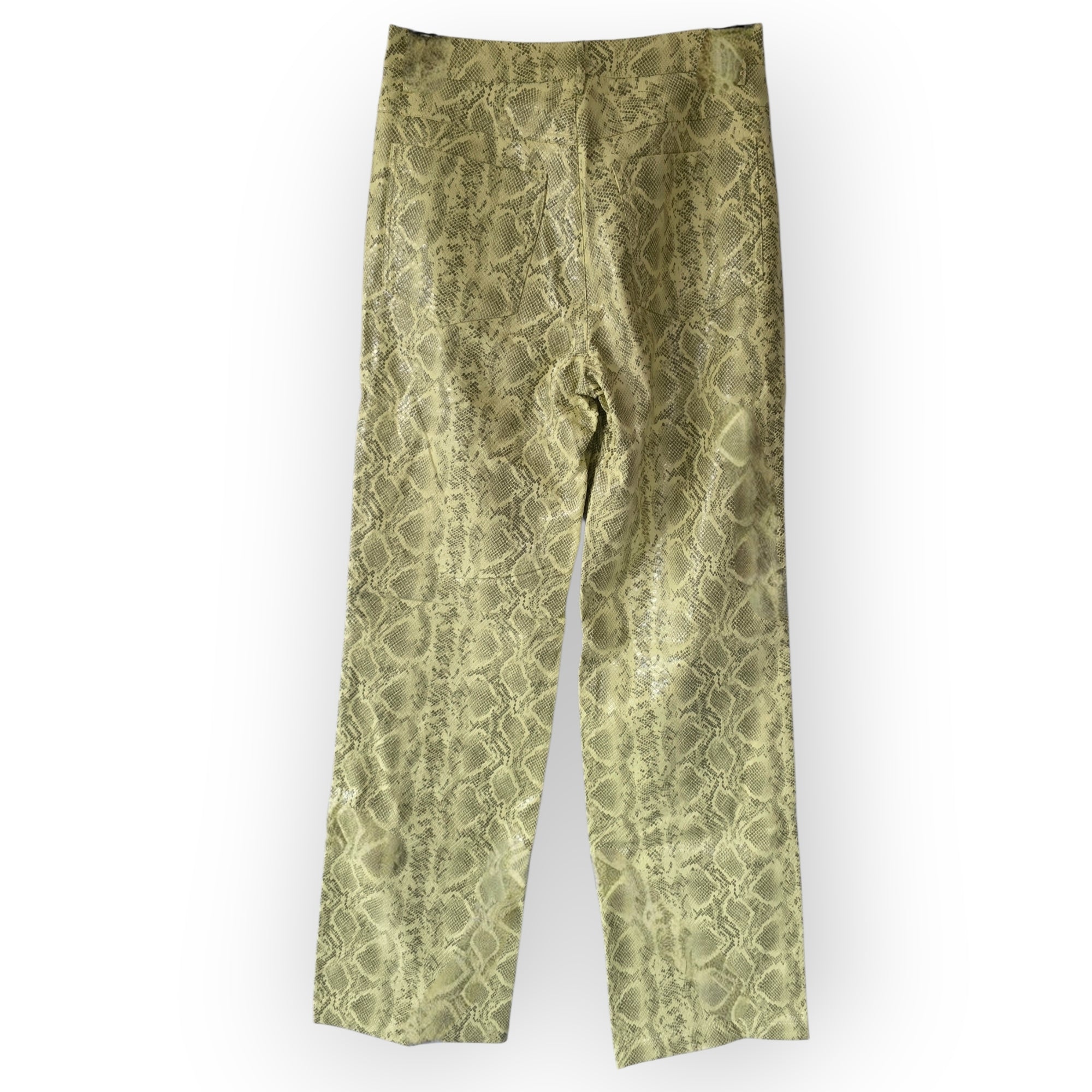 Rotate dames faux leren broek slangenprint geel FR38 M tweedehands designer dames