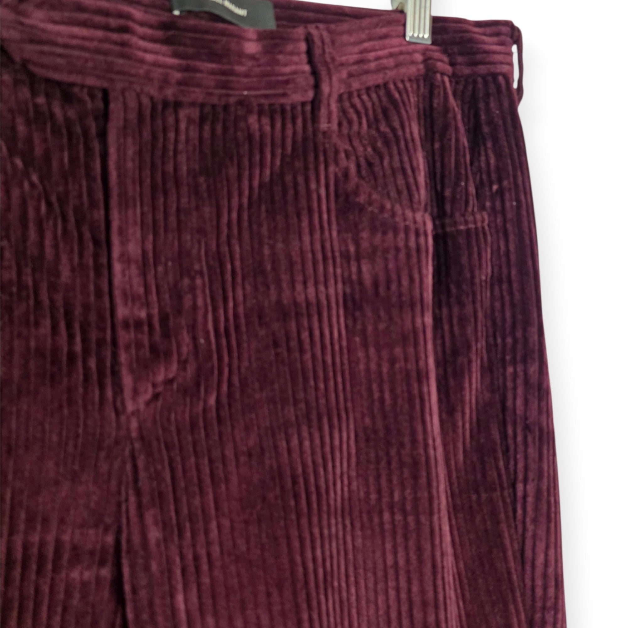 Isabel Marant dames corduroy rib broek rood FR44 EU42 enkellengte tweedehands designer