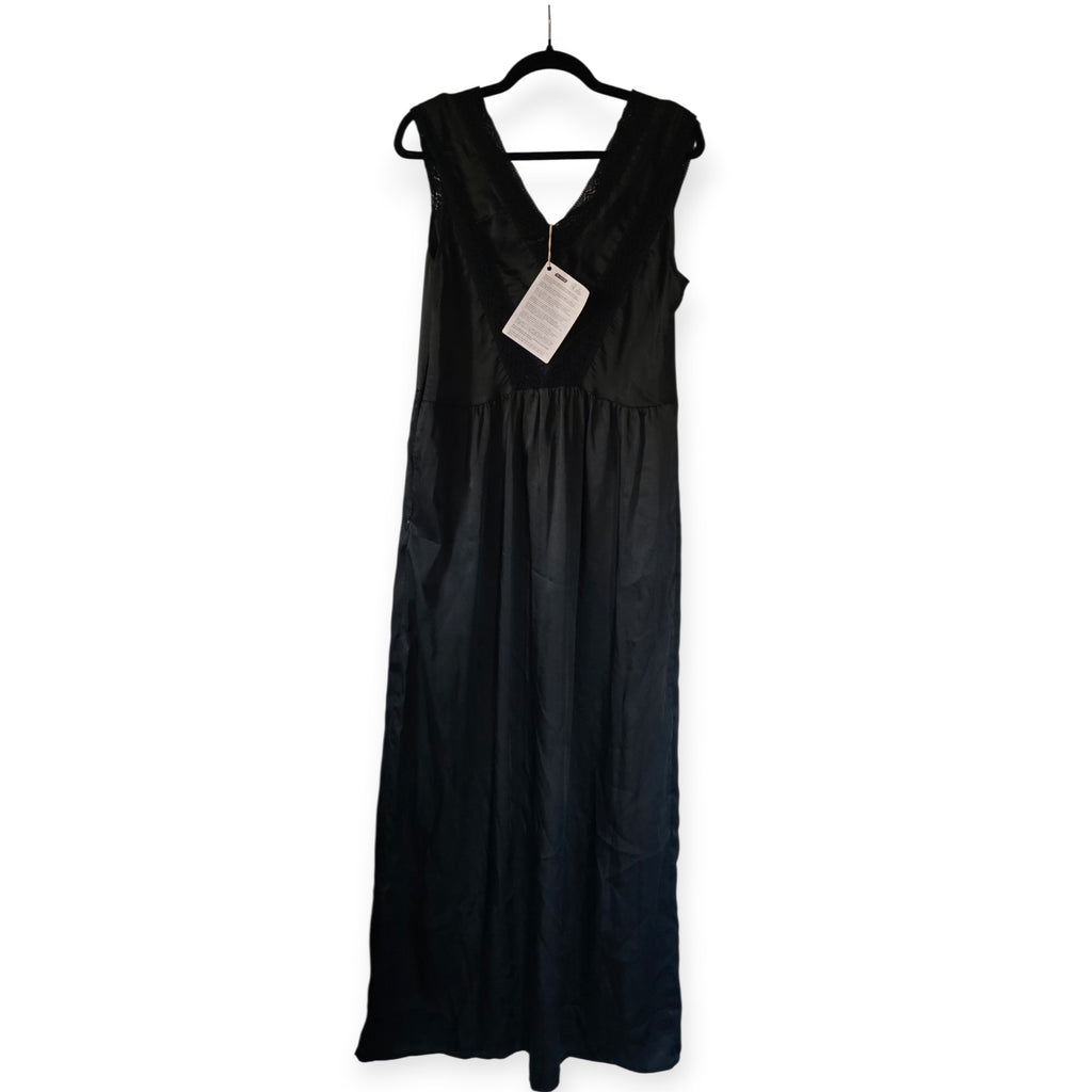 Rue 8isquit lange mouwloze maxi jurk zwart kant it46 40 L tweedehands dames designer