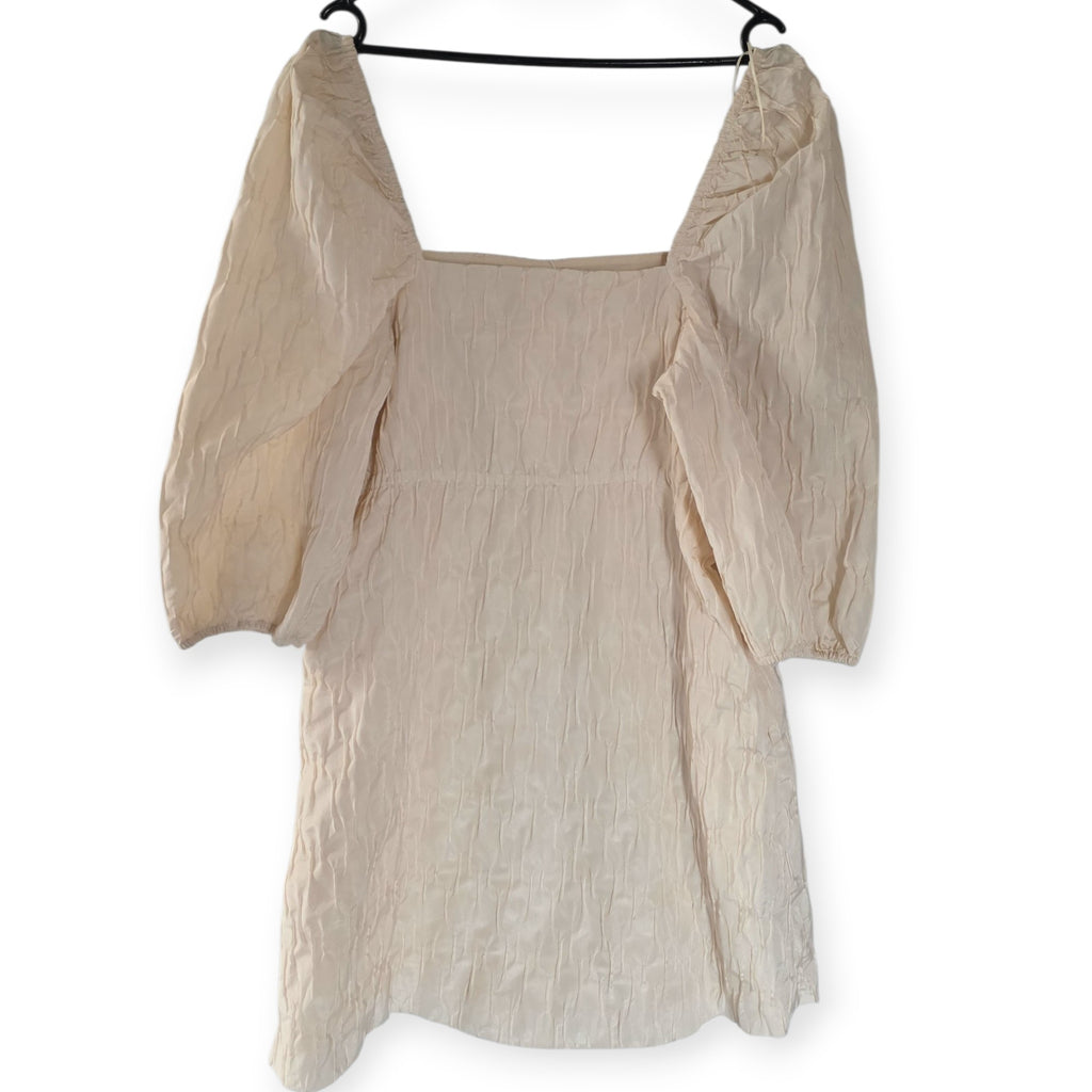 Samsoe samsoe korte jurk Sasha beige xl 42 pofmouwen tweedehands dames designer