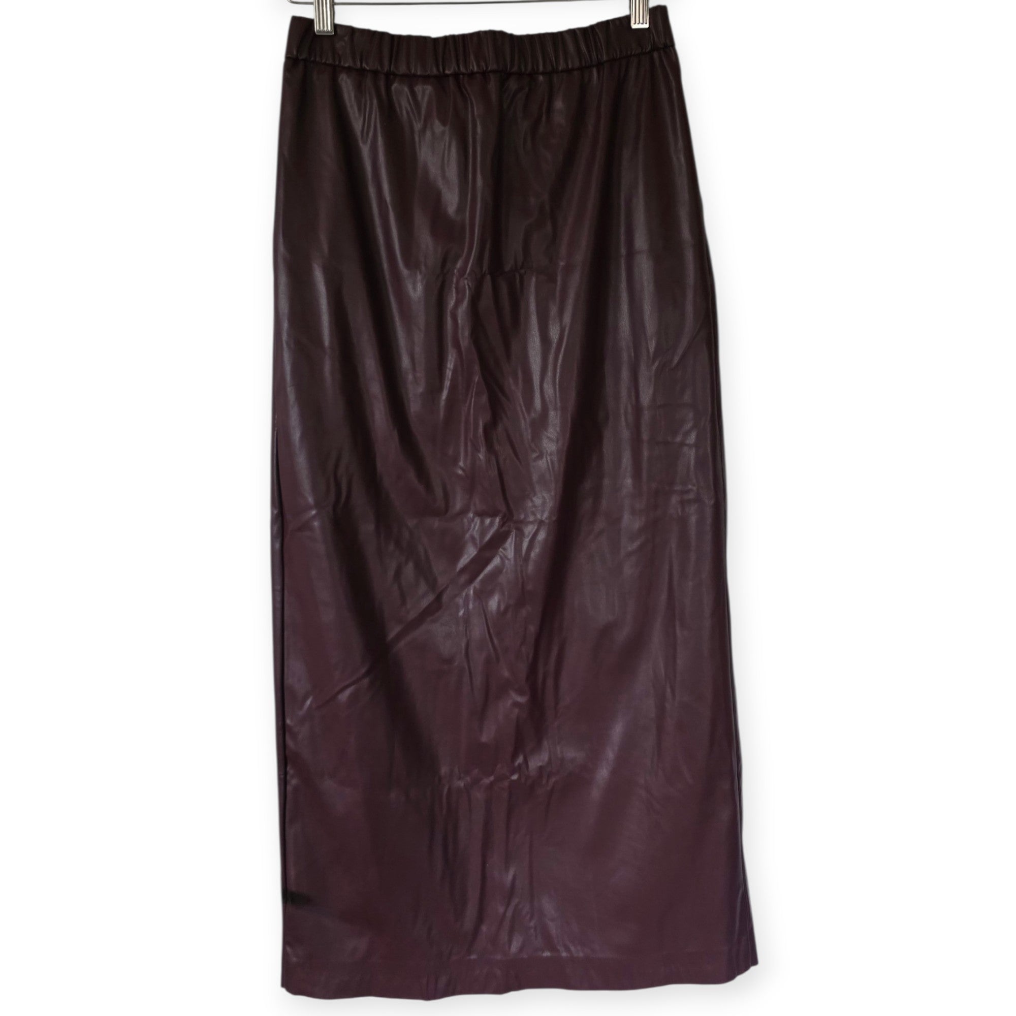 Amê Antwerp faux leather midi rok high waist burgundy rood 36 S pre-loved*nieuw