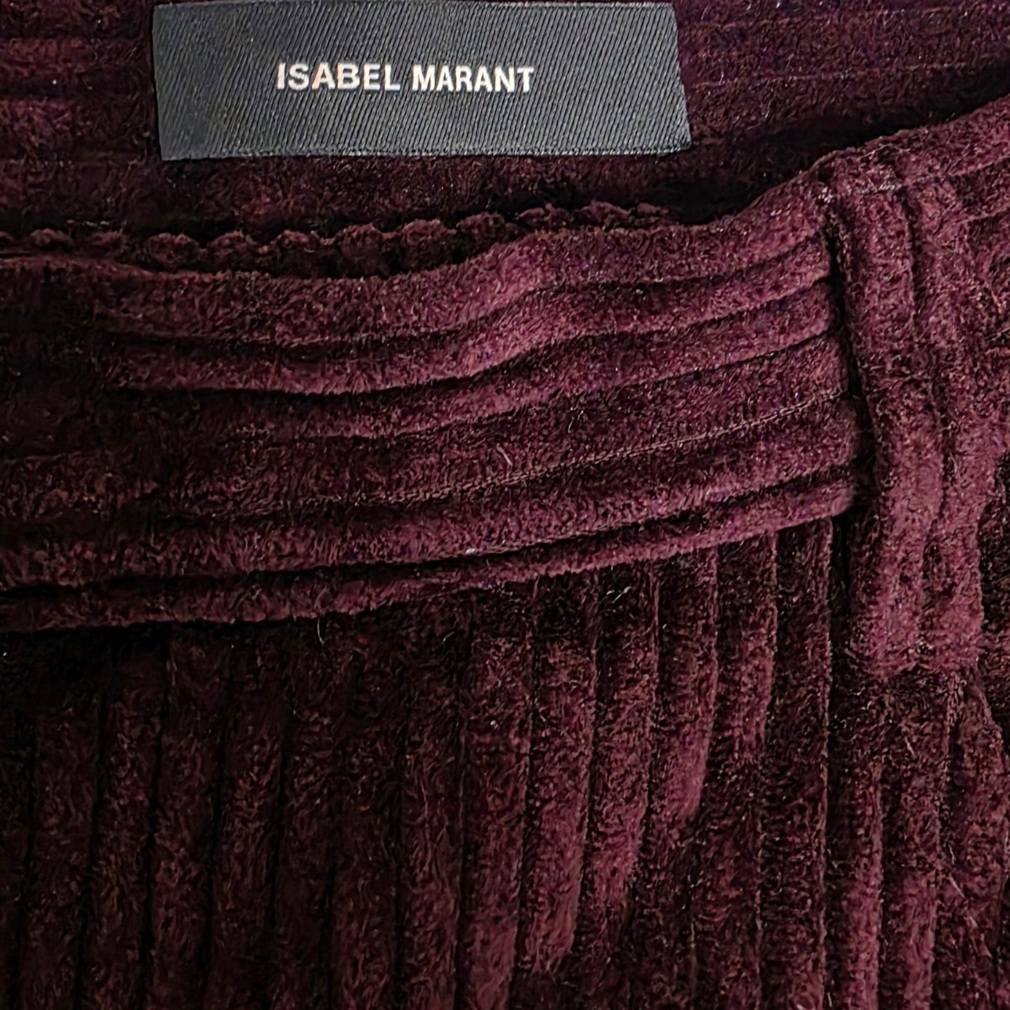 Isabel Marant dames corduroy rib broek rood FR44 EU42 enkellengte tweedehands designer