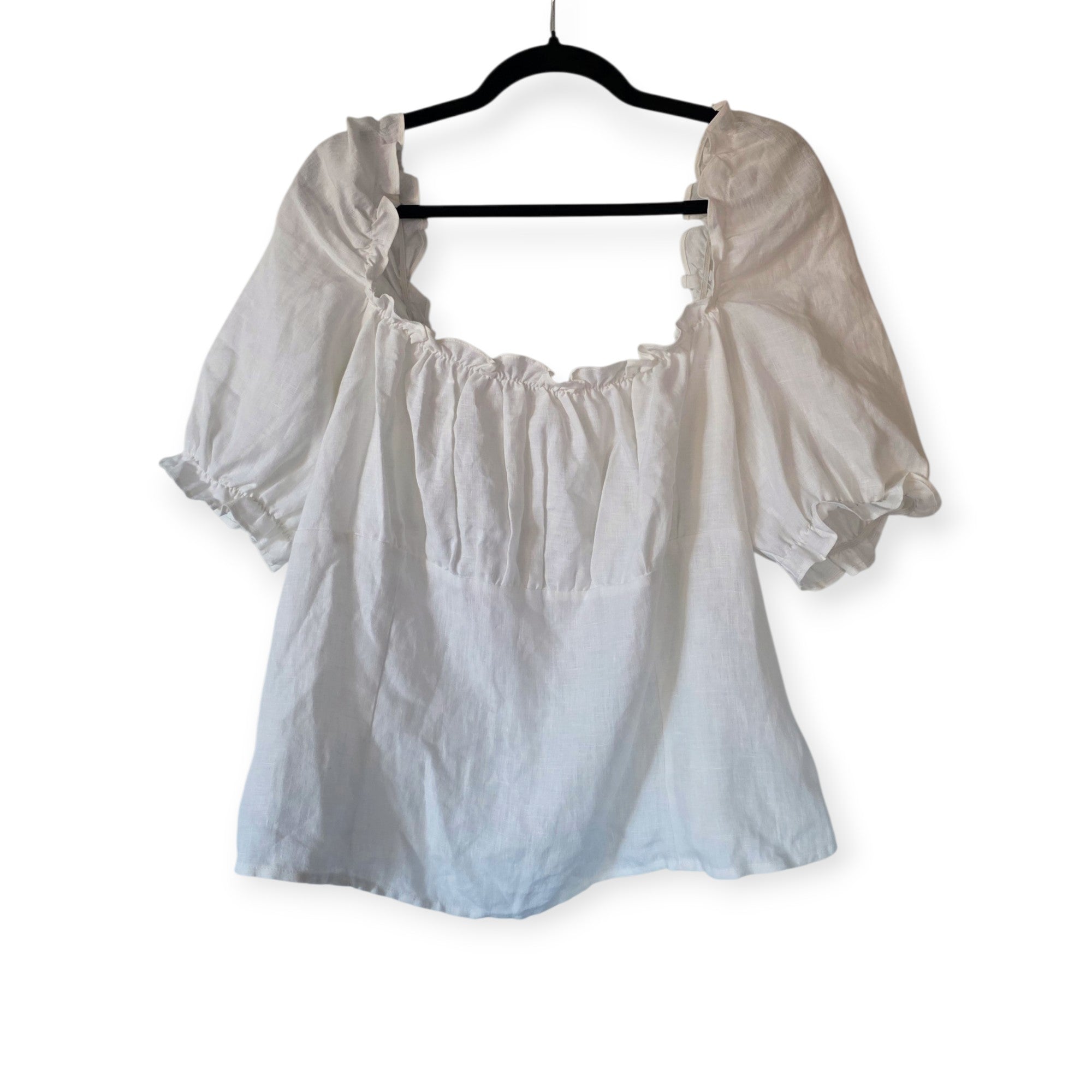 Reformation linnen top wit xxl 44 pre-loved designer tweedehands