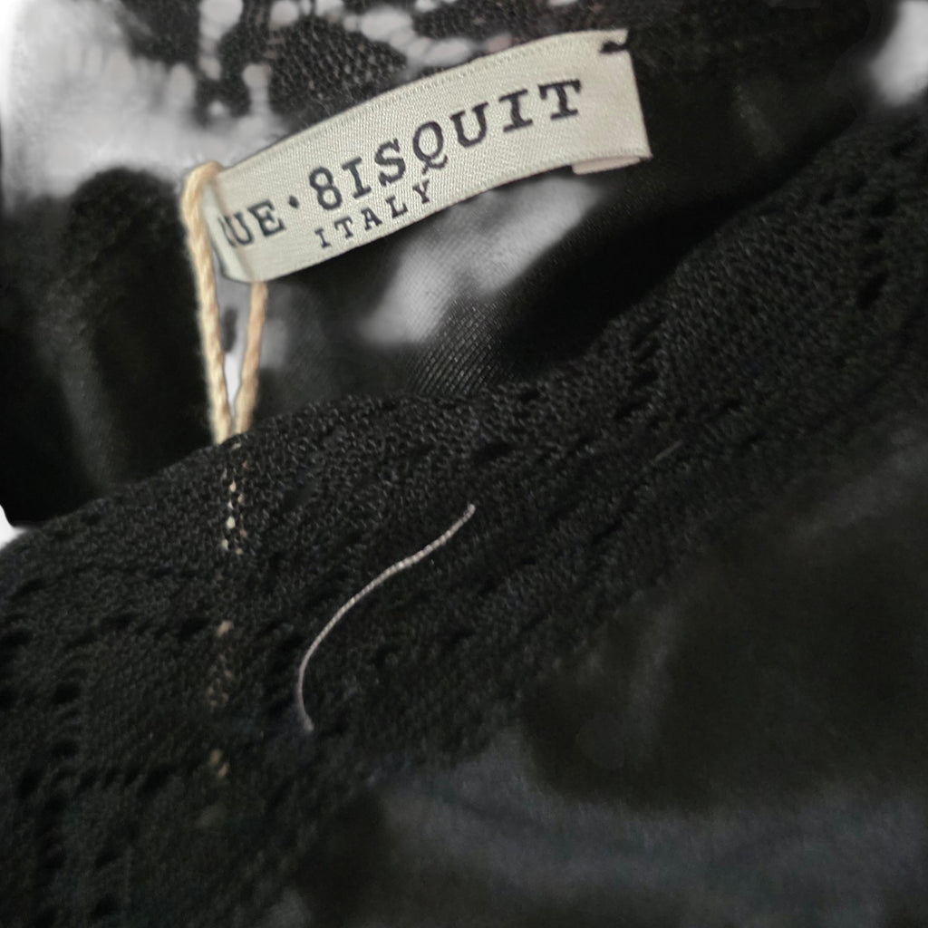 Rue 8isquit lange mouwloze maxi jurk zwart kant it46 40 L tweedehands dames designer