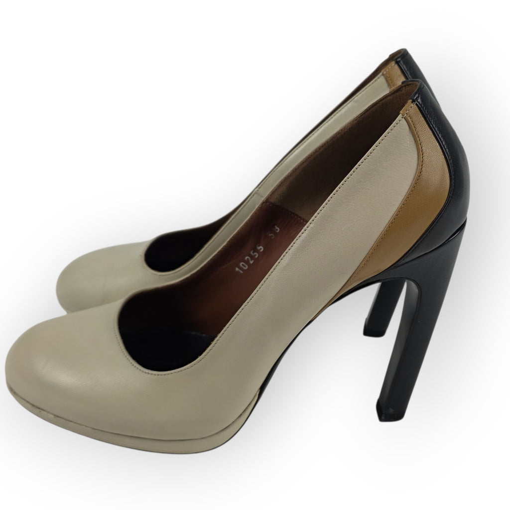 Dries Van Noten colourblock leren pumps maat 38 met doos tweedehands dames designer