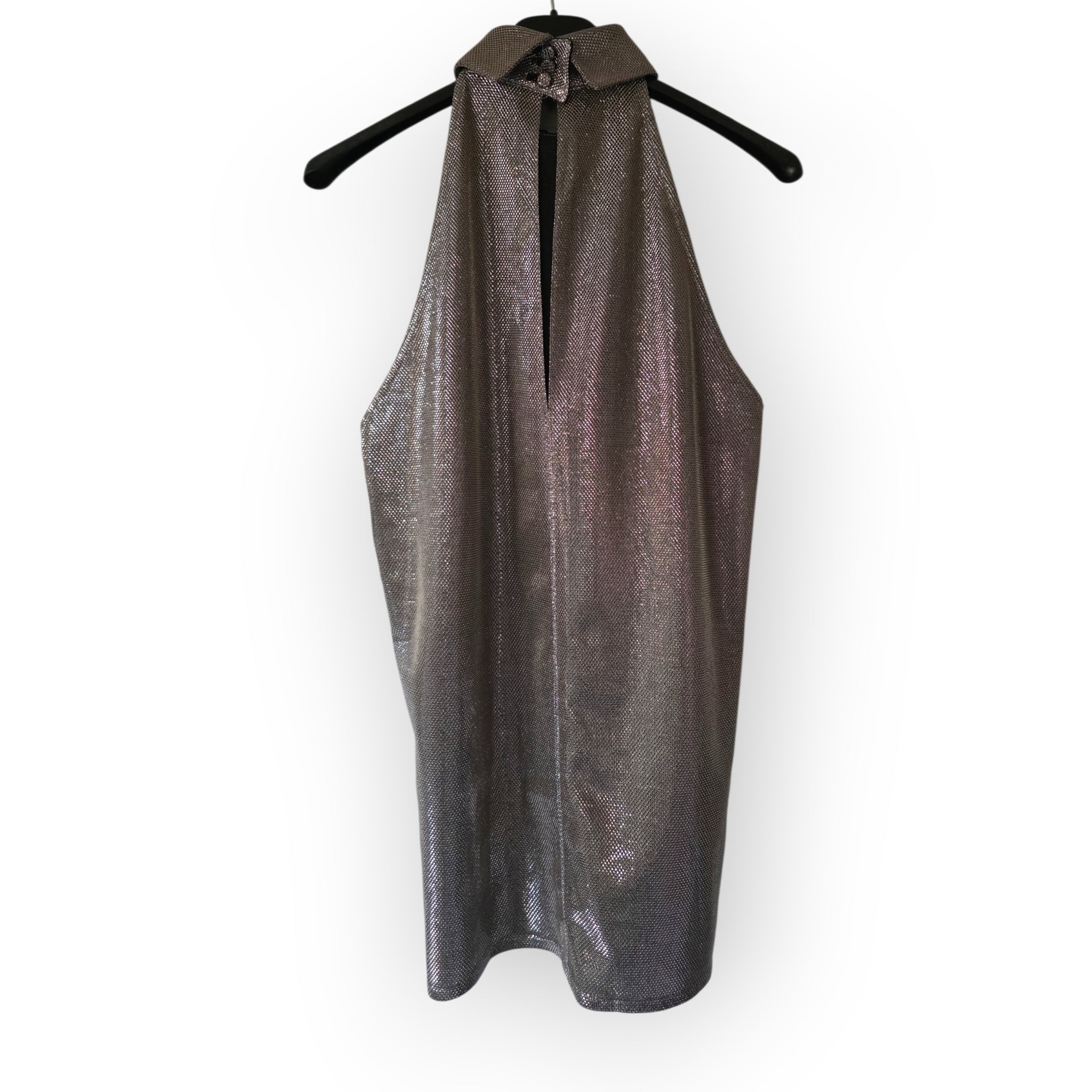 Pallas Paris zilver metallic halter top FR36 34 36 tweedehands dames designer