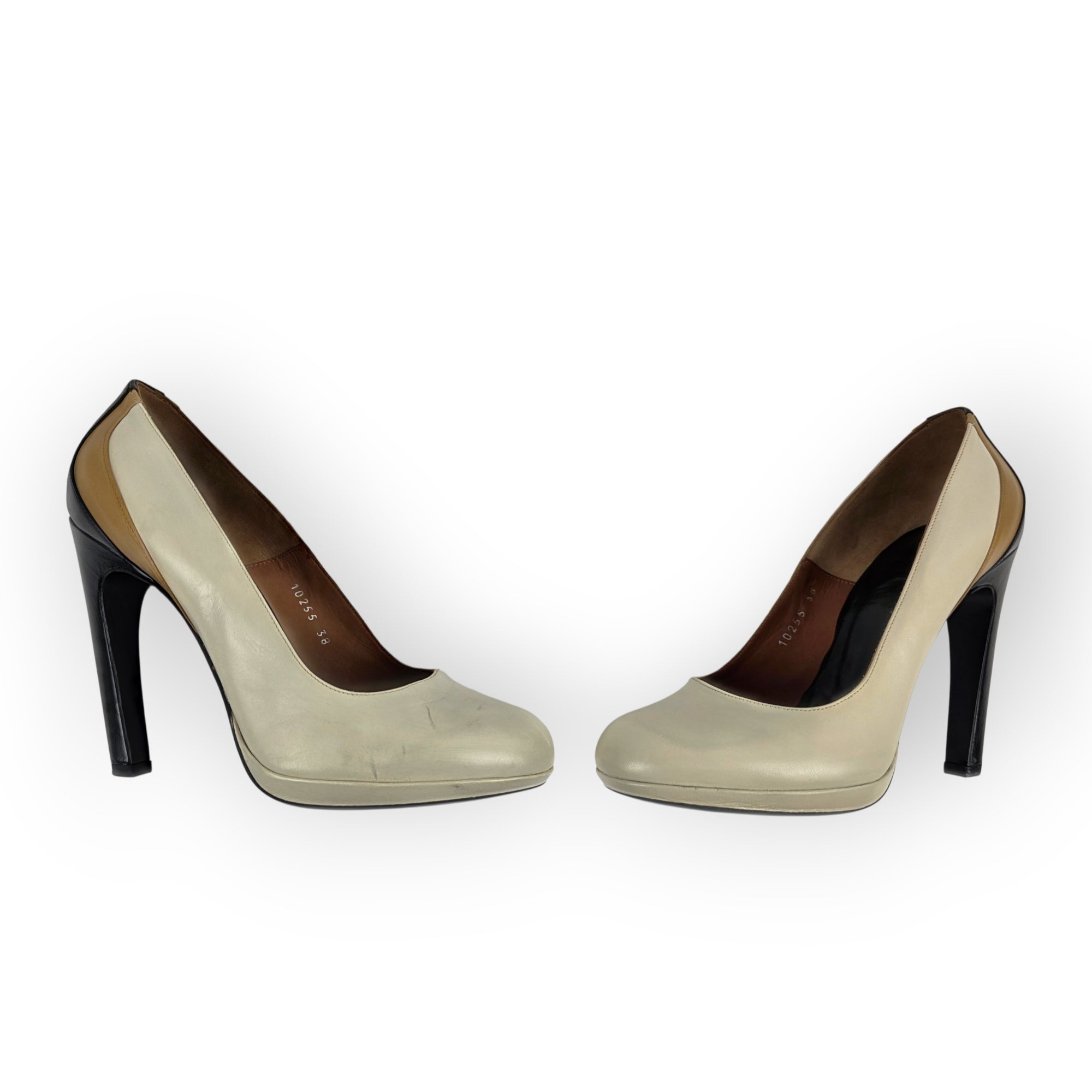 Dries Van Noten colourblock leren pumps maat 38 met doos tweedehands dames designer