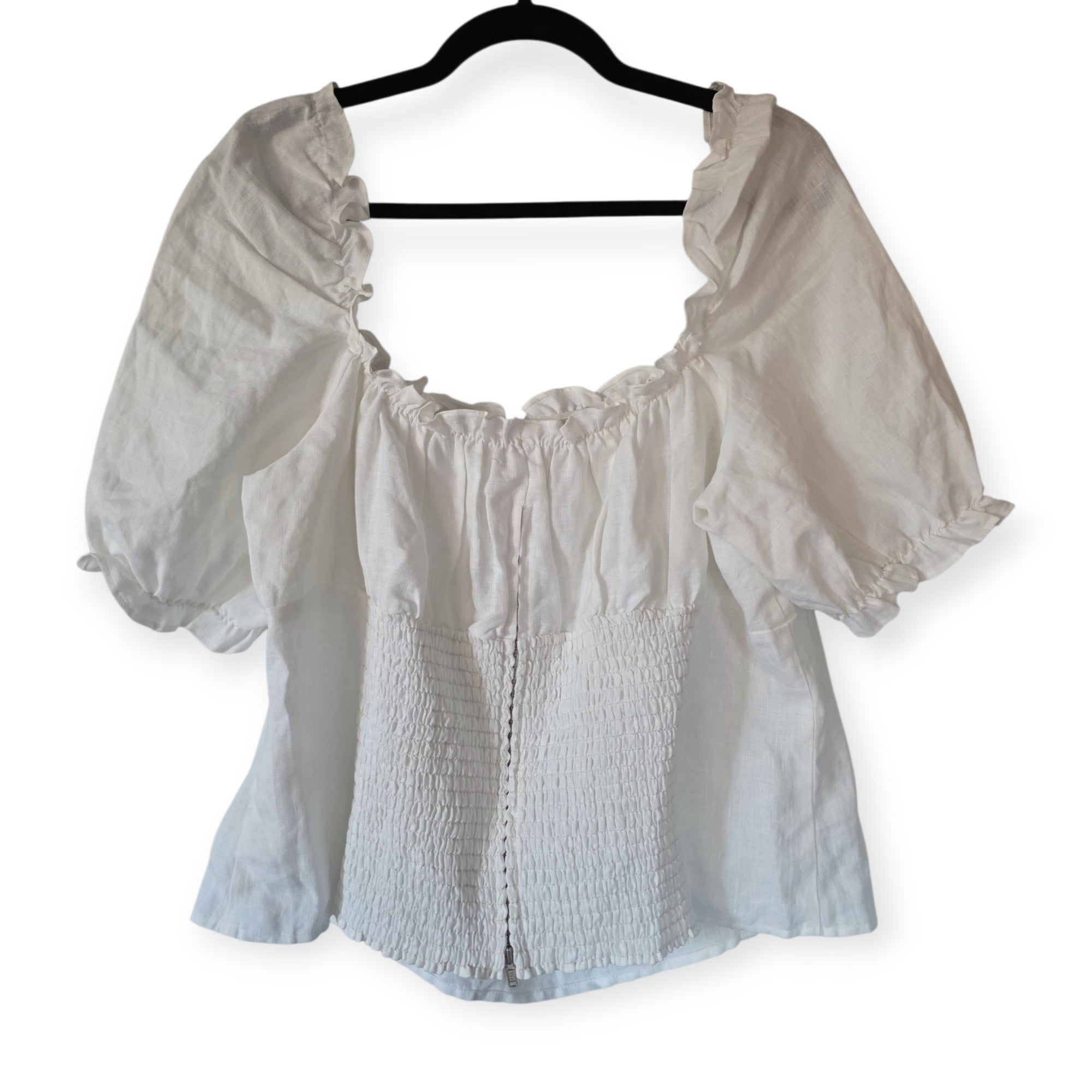 Reformation linnen top wit xxl 44 pre-loved designer tweedehands