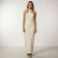 Refined Department maxi halter jurk crème L 40 nieuw
