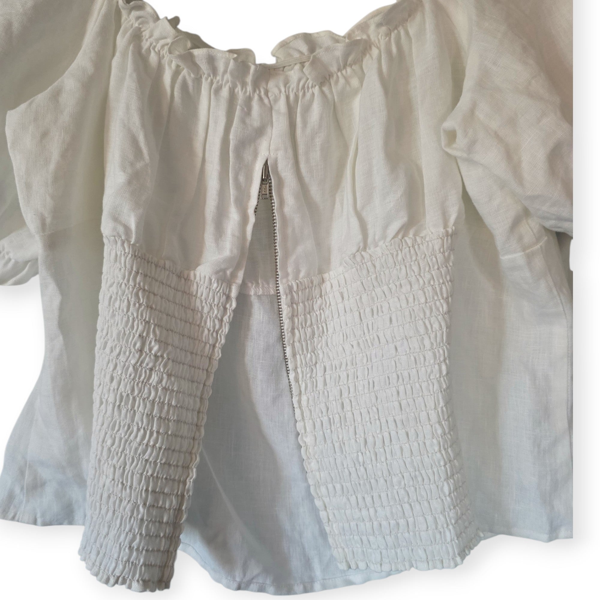 Reformation linnen top wit xxl 44 pre-loved designer tweedehands