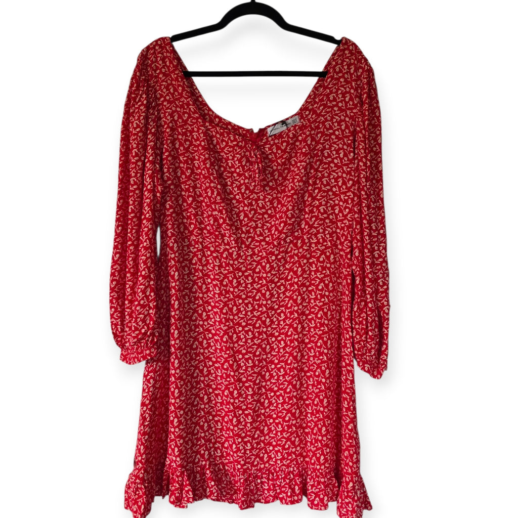 Faithfull the brand korte jurk rood wit L 40 tweedehands dames designer