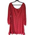 Faithfull the brand korte jurk rood wit L 40 tweedehands dames designer