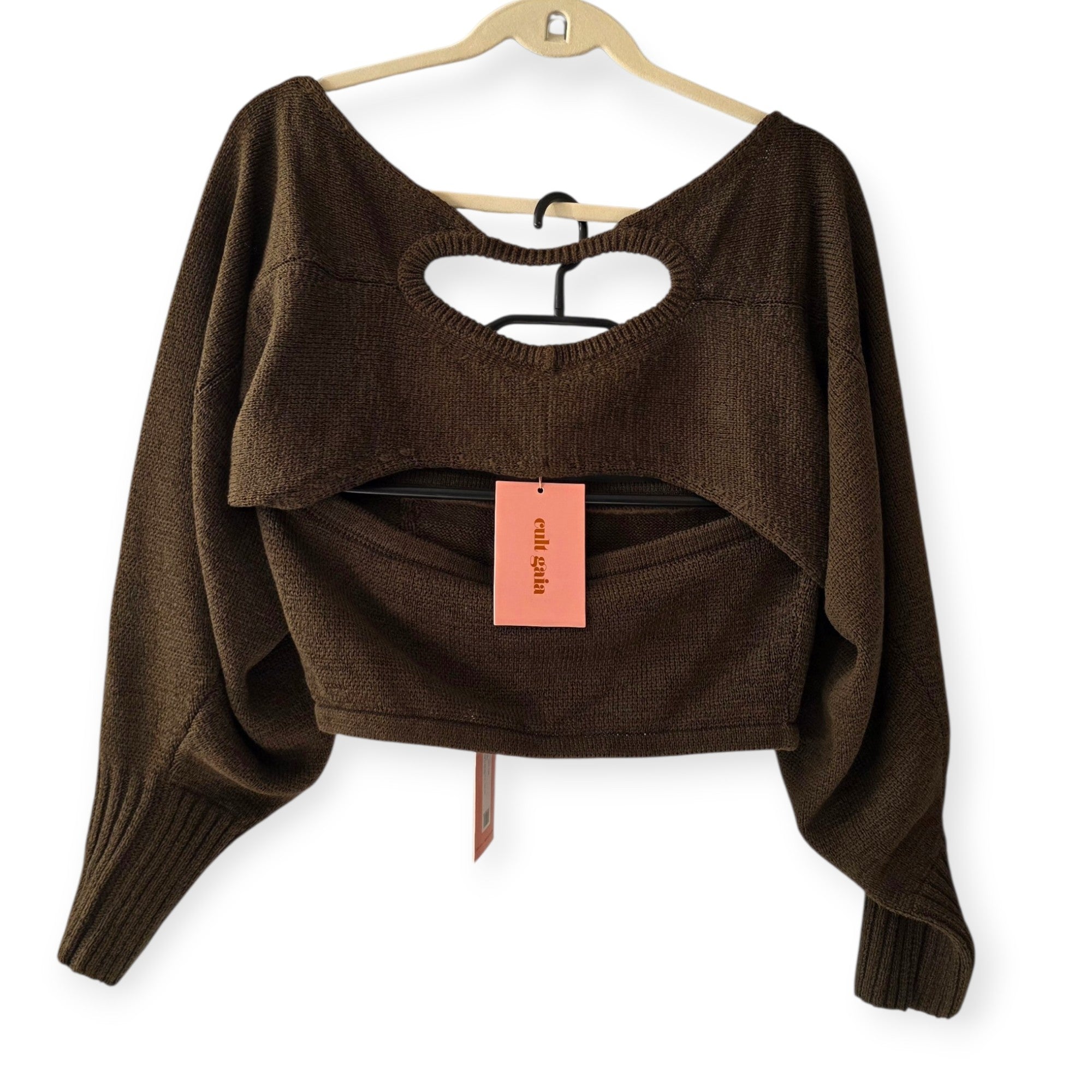 Cult Gaia knit bolero bandeau top groen L tweedehands dames designer