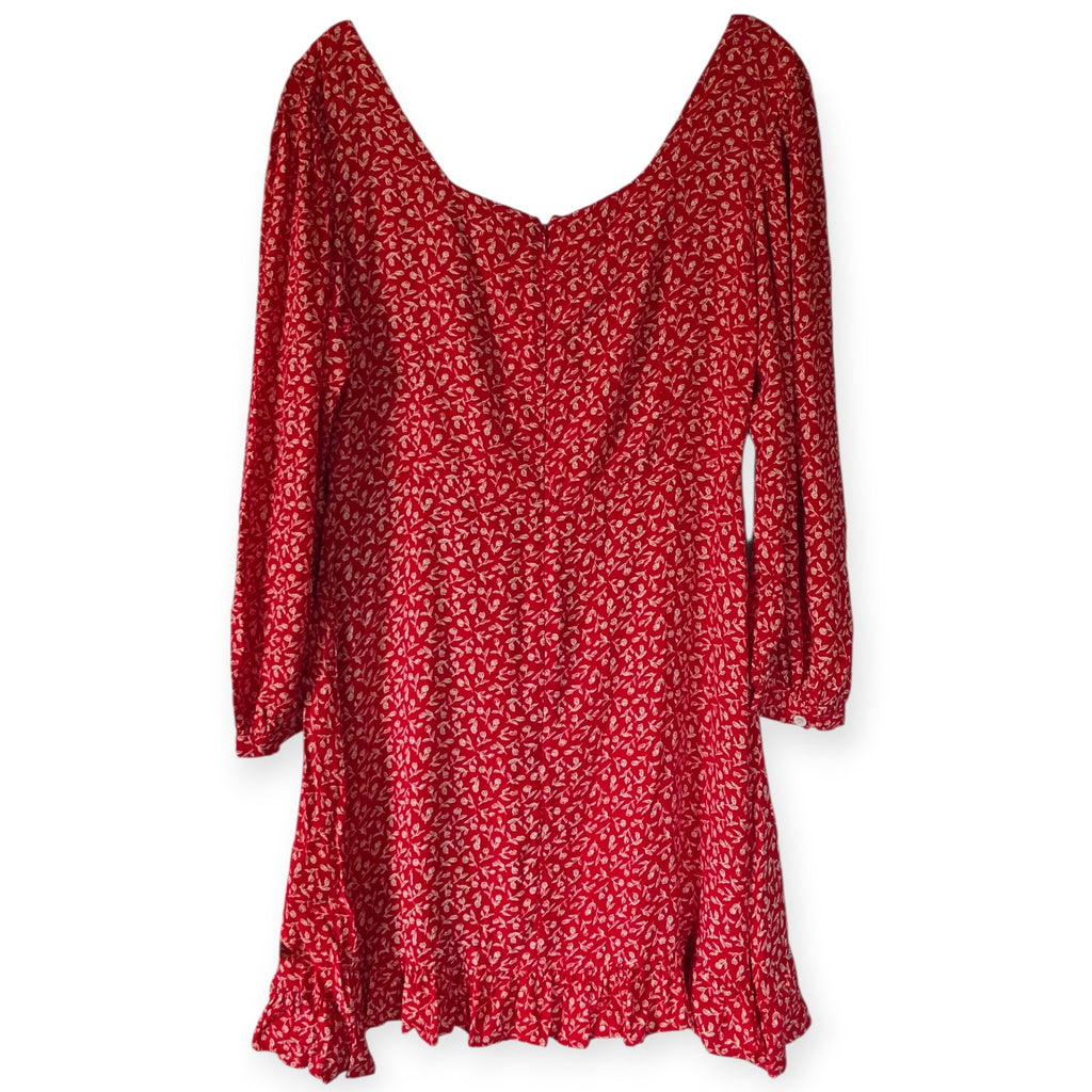 Faithfull the brand korte jurk rood wit L 40 tweedehands dames designer