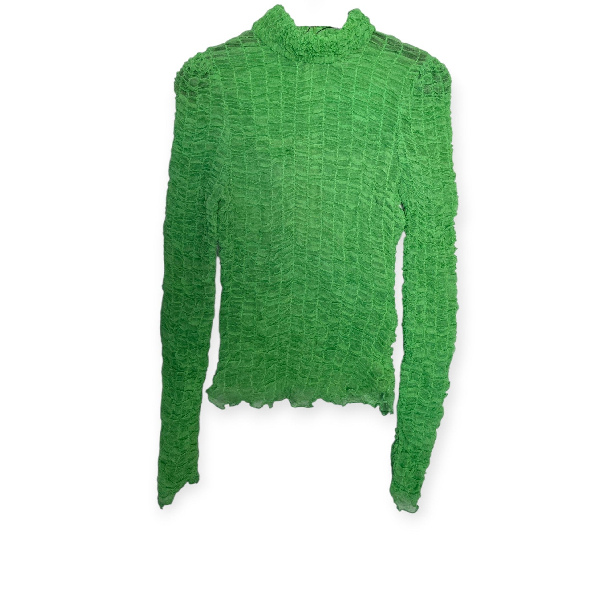 Hanne Bloch turtle neck waffle top groen L zijden tweedehands dames designer