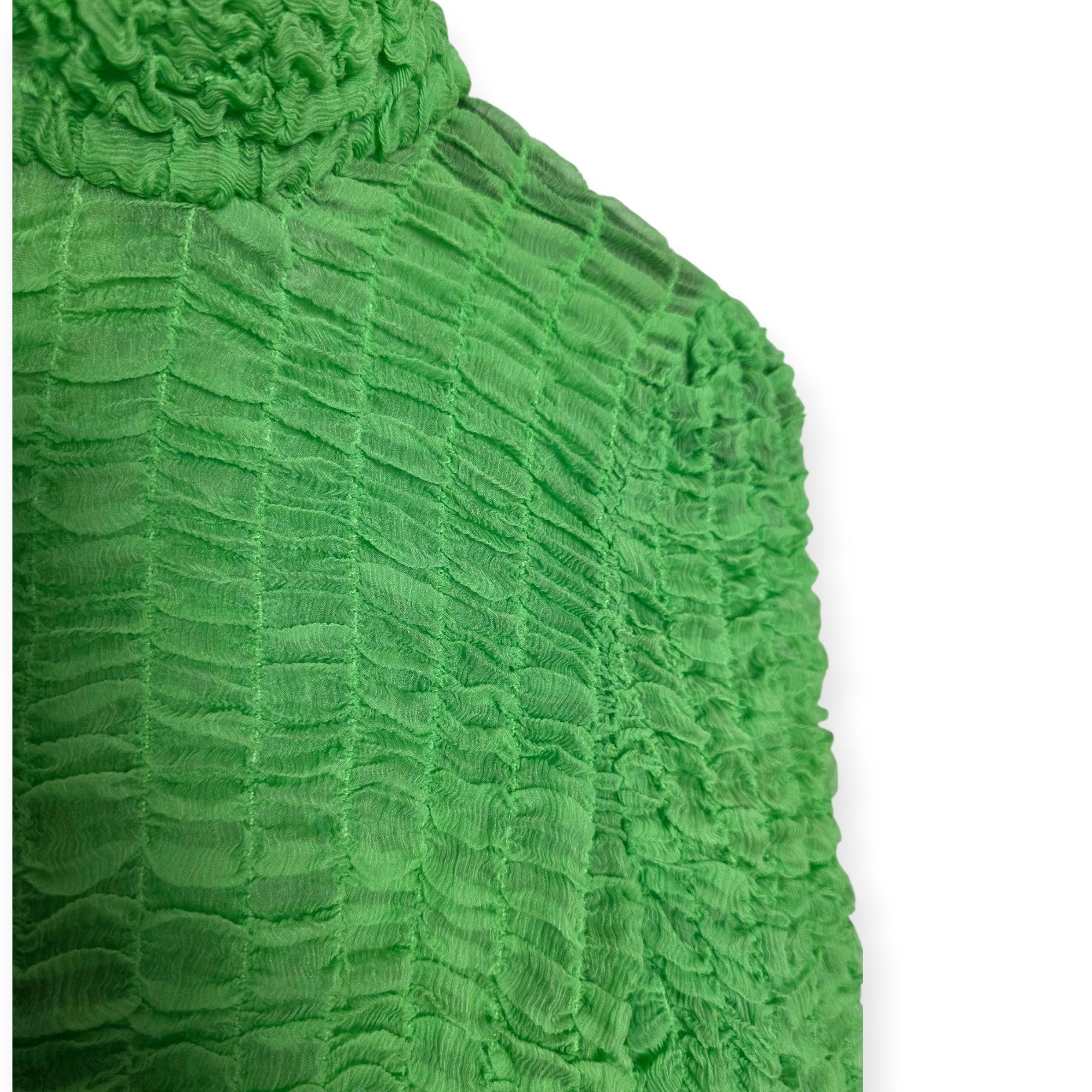 Hanne Bloch turtle neck waffle top groen L zijden tweedehands dames designer