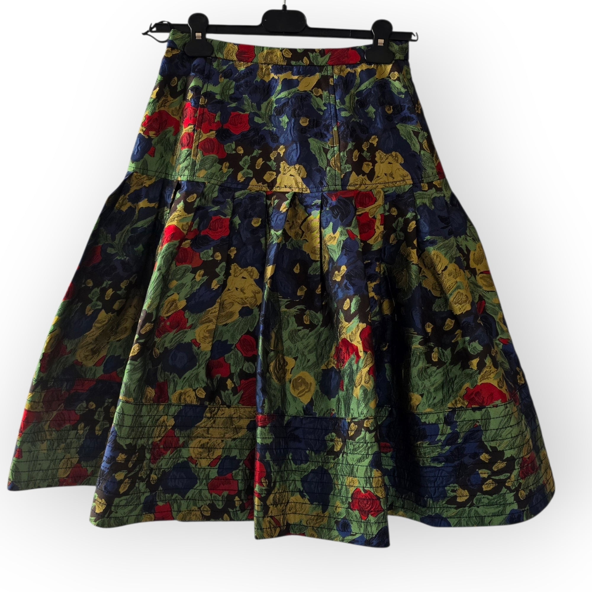 Oscar de la Renta zijden rok groen 34/36 us4 vintage tweedehands dames designer