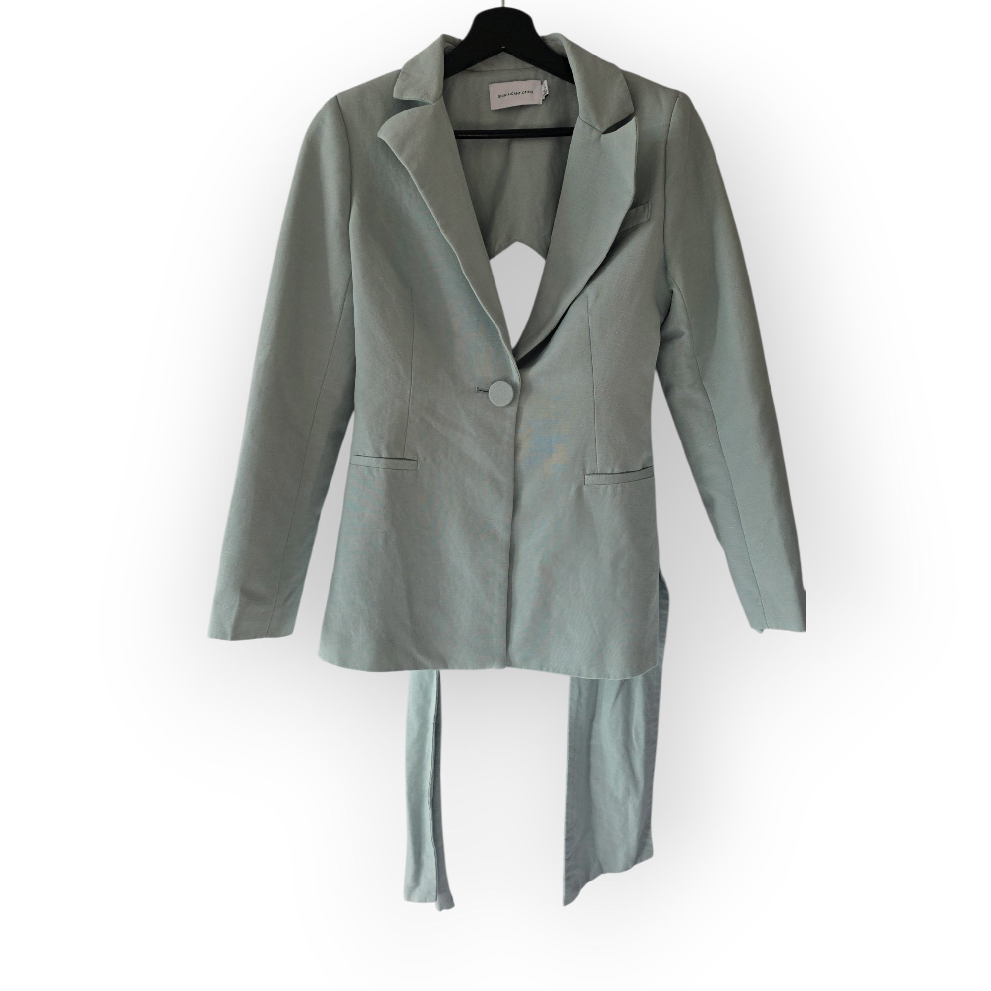 Significant Other mint groen cut out blazer linnen met strik xs 34 tweedehands dames designer