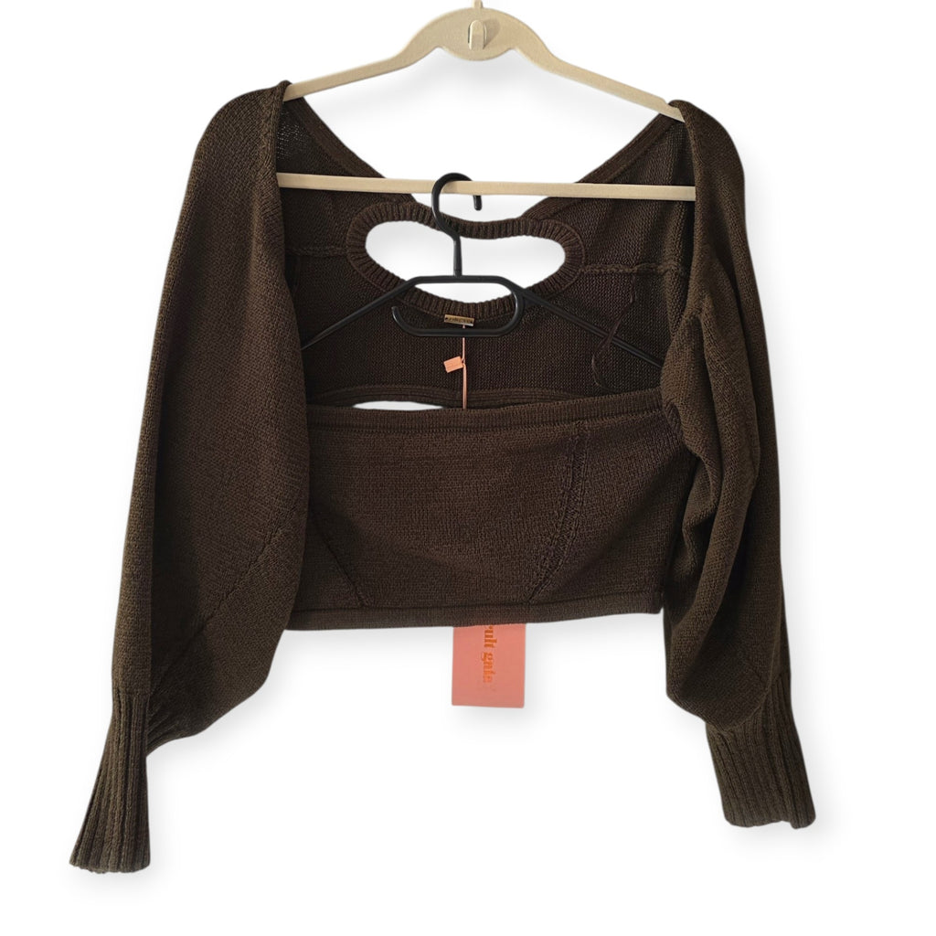 Cult Gaia knit bolero bandeau top groen L tweedehands dames designer