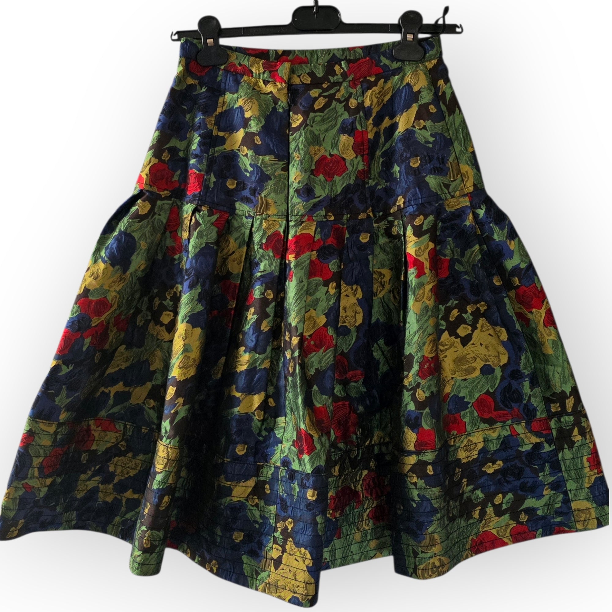 Oscar de la Renta zijden rok groen 34/36 us4 vintage tweedehands dames designer