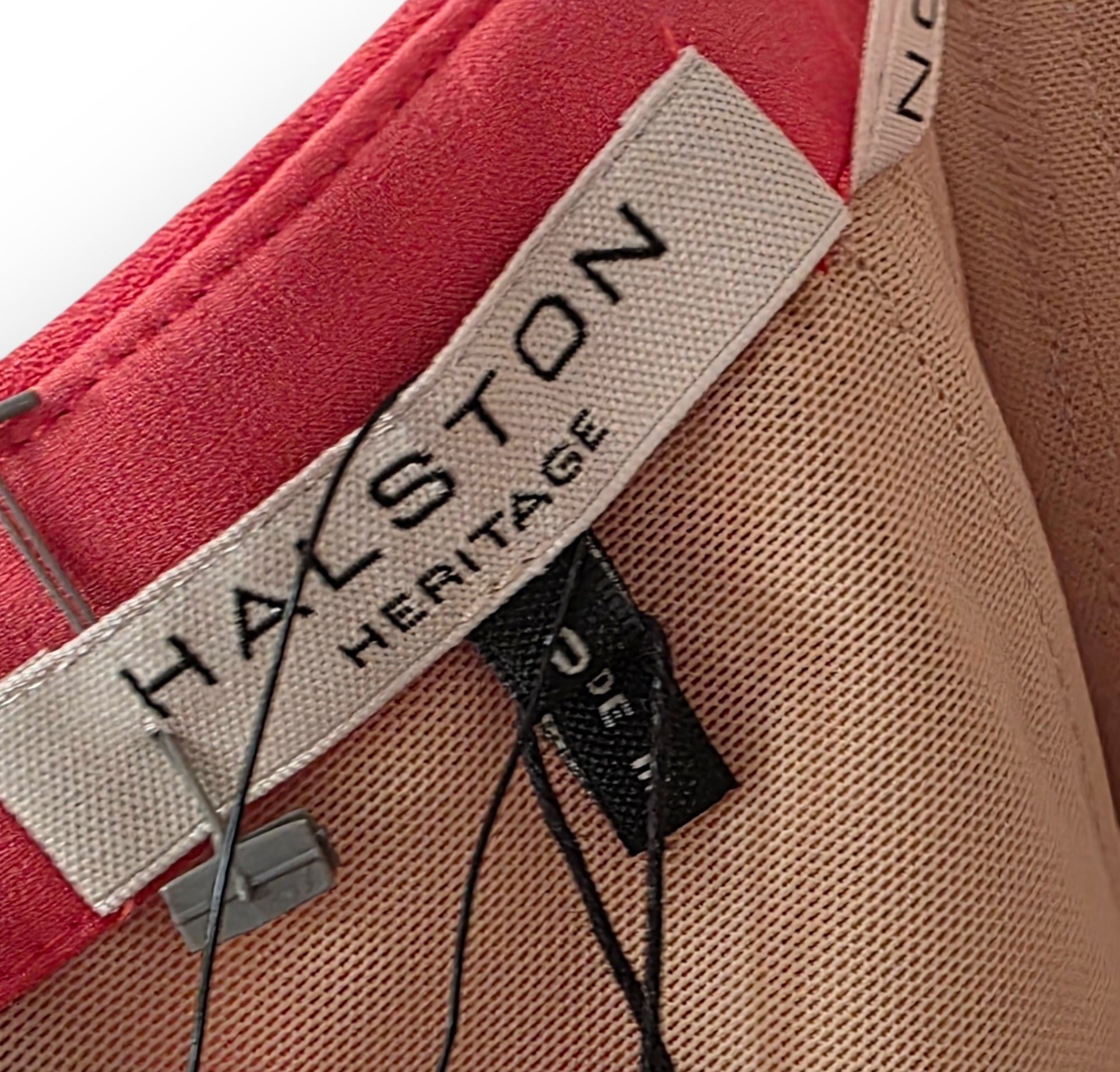 Halston Heritage strapless mini jurk koraal roze xs 34 tweedehands dames designer