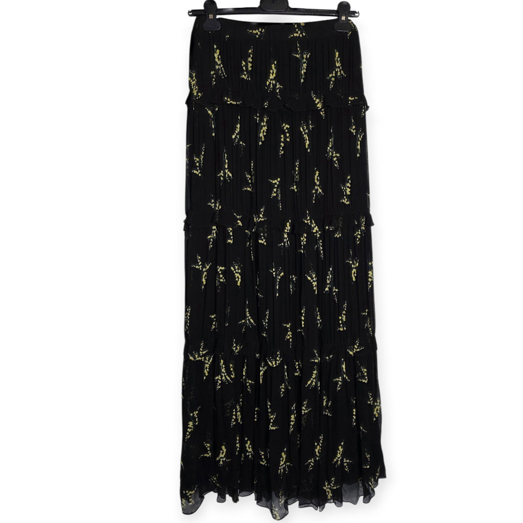 Ba&sh lange maxi rok zwart geel 36 S tweedehands dames designer