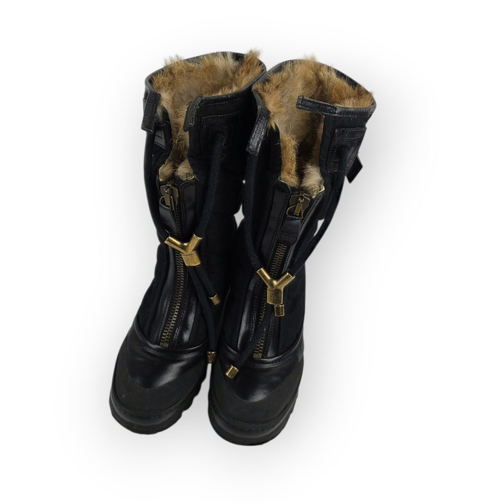 Burberry winterlaarzen moonboots zwart maat 36 rubber  tweedehands dames designer