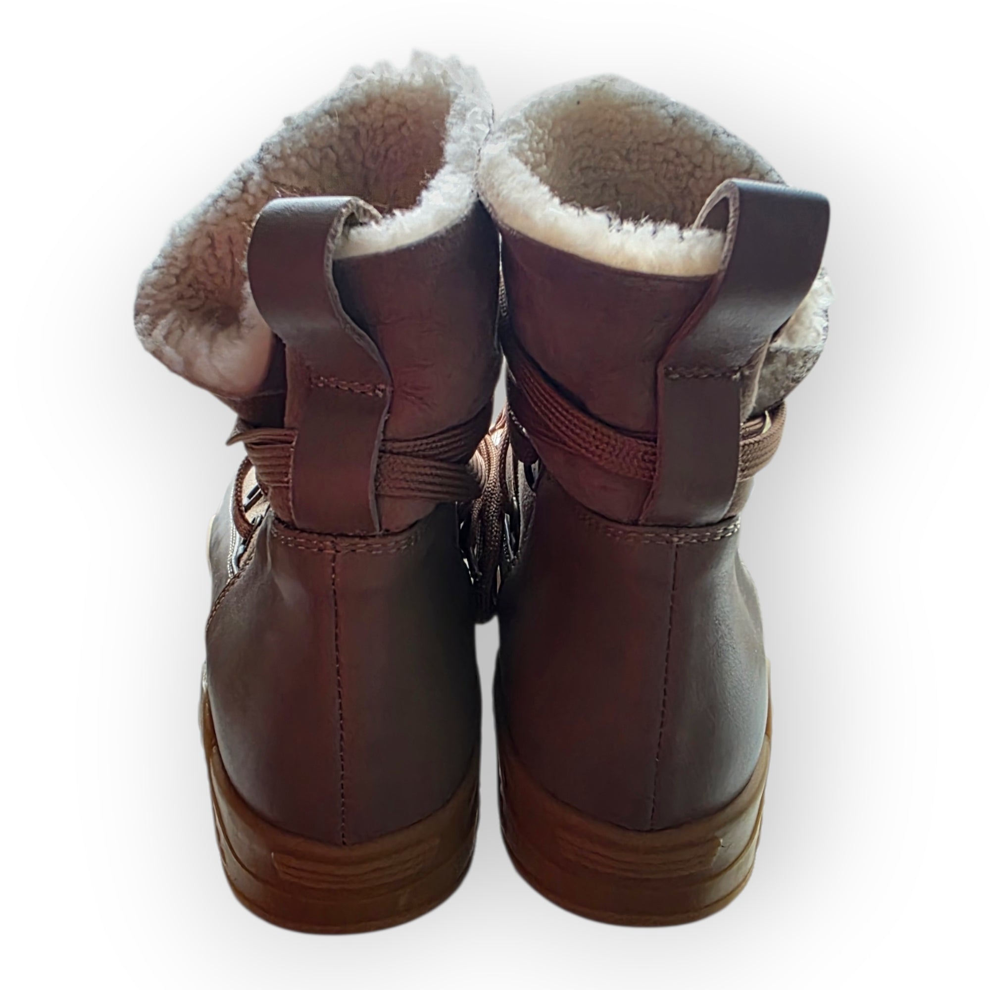 Serafini Moon bruin taupe moonboots maat 40 suede wedge sneakers enkellaarzen tweedehands dames designer