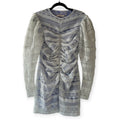 Brogger alva korte kanten jurk wit blauw 38 M tweedehands dames designer