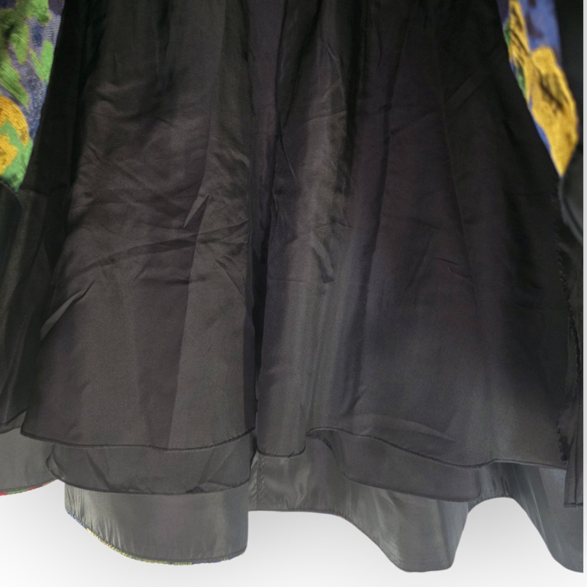 Oscar de la Renta zijden rok groen 34/36 us4 vintage tweedehands dames designer
