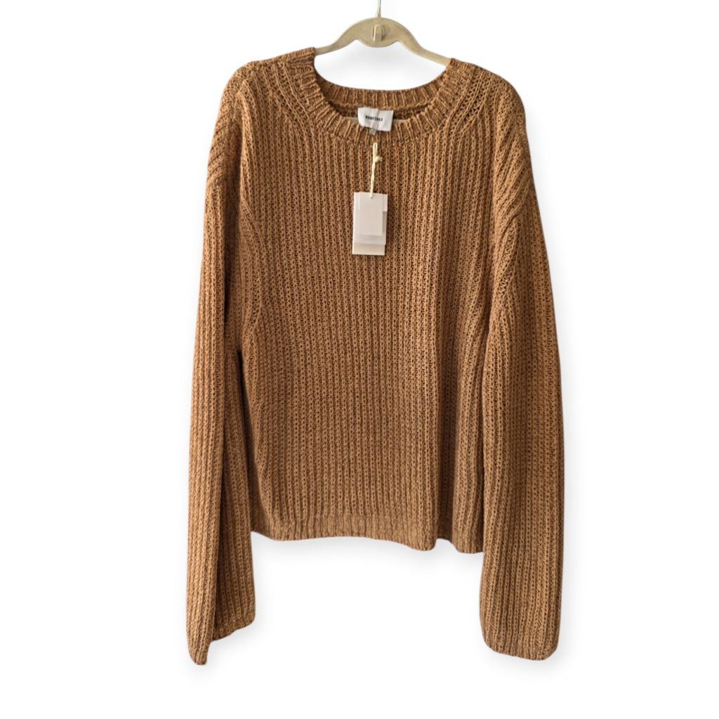 Nanushka nude beige oversized chunky knit trui L nieuw