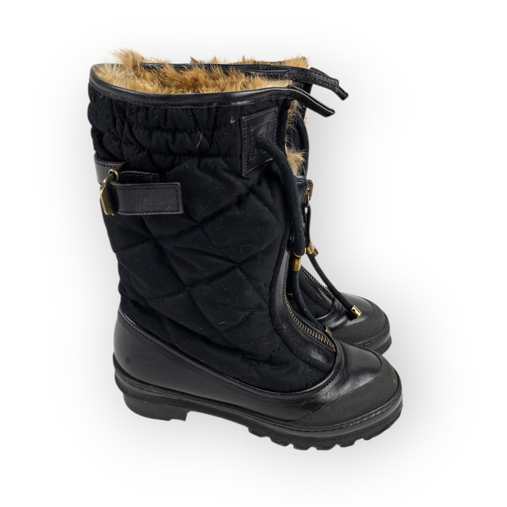 Burberry winterlaarzen moonboots zwart maat 36 rubber  tweedehands dames designer