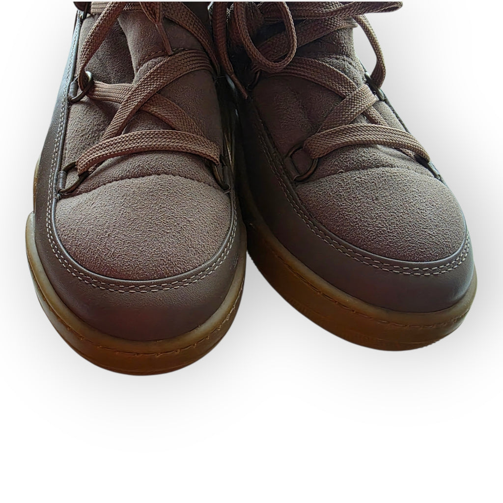 Serafini Moon bruin taupe moonboots maat 40 suede wedge sneakers enkellaarzen tweedehands dames designer