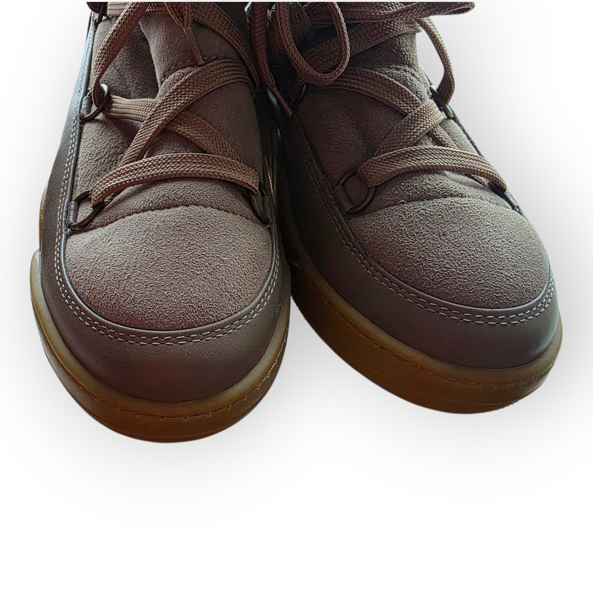 Serafini Moon bruin taupe moonboots maat 40 suede wedge sneakers enkellaarzen tweedehands dames designer