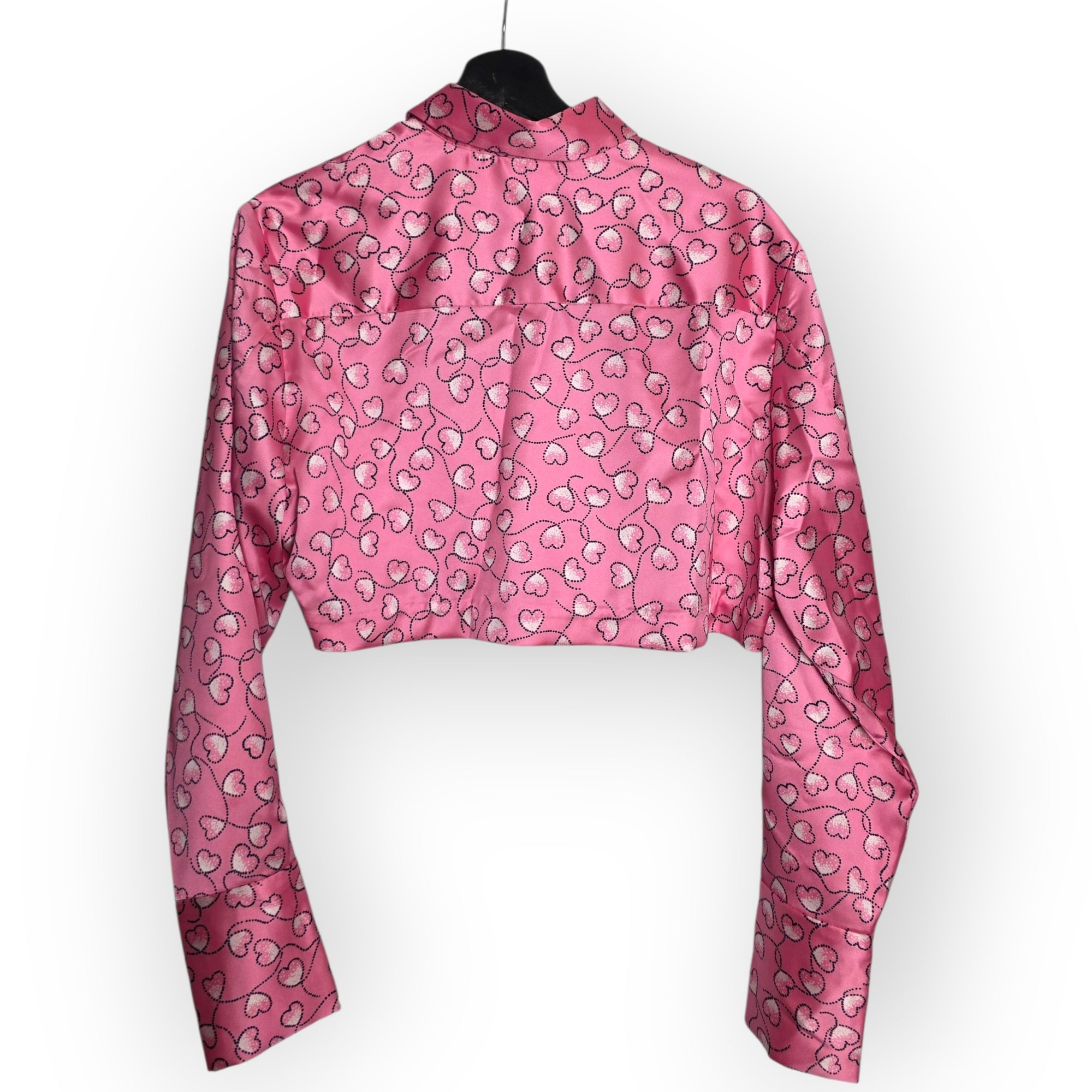 ROTATE Mania Skirt set Sachet Pink satijnen hartjes co‑ord  34 xs rok en top tweedehands dames designer