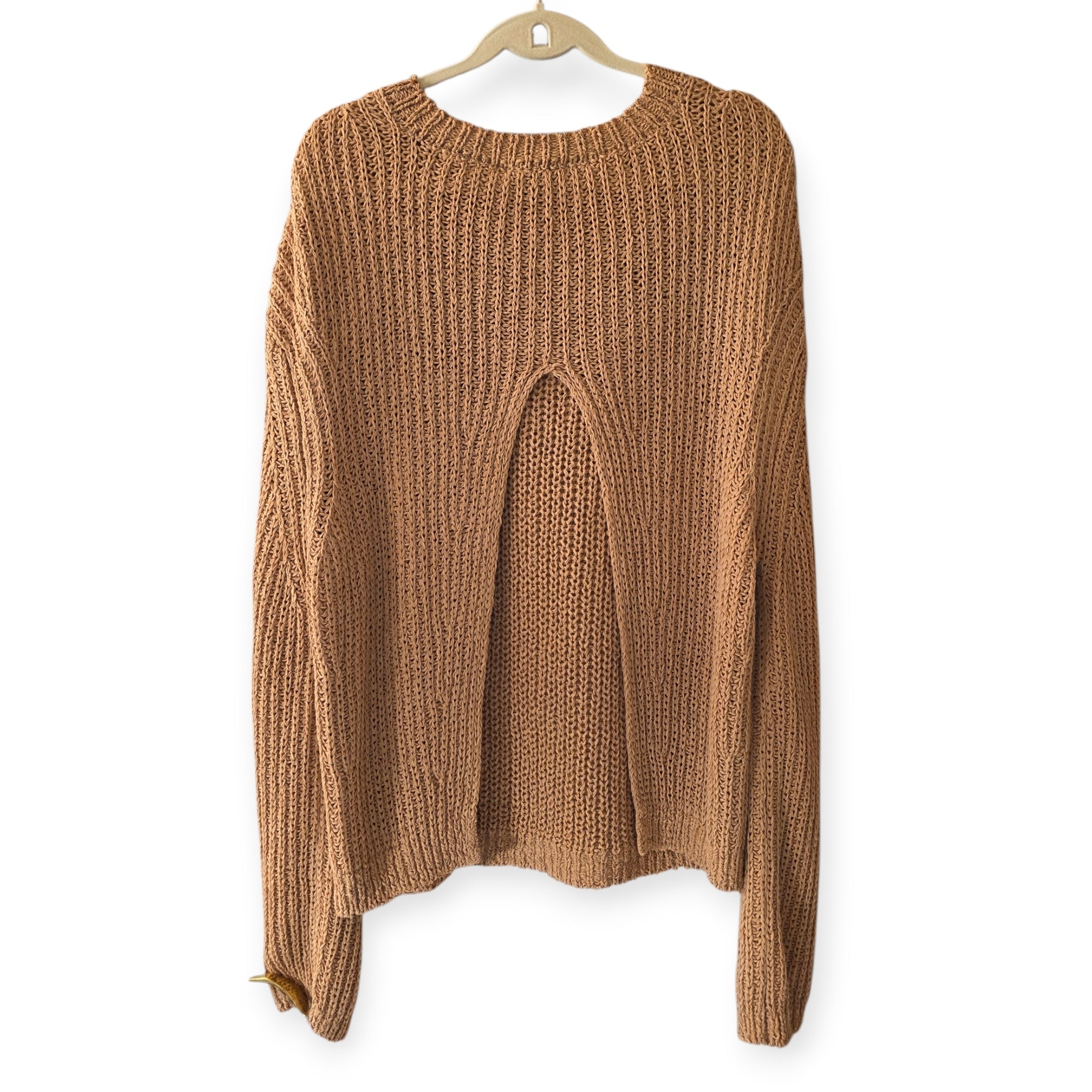 Nanushka nude beige oversized chunky knit trui L nieuw