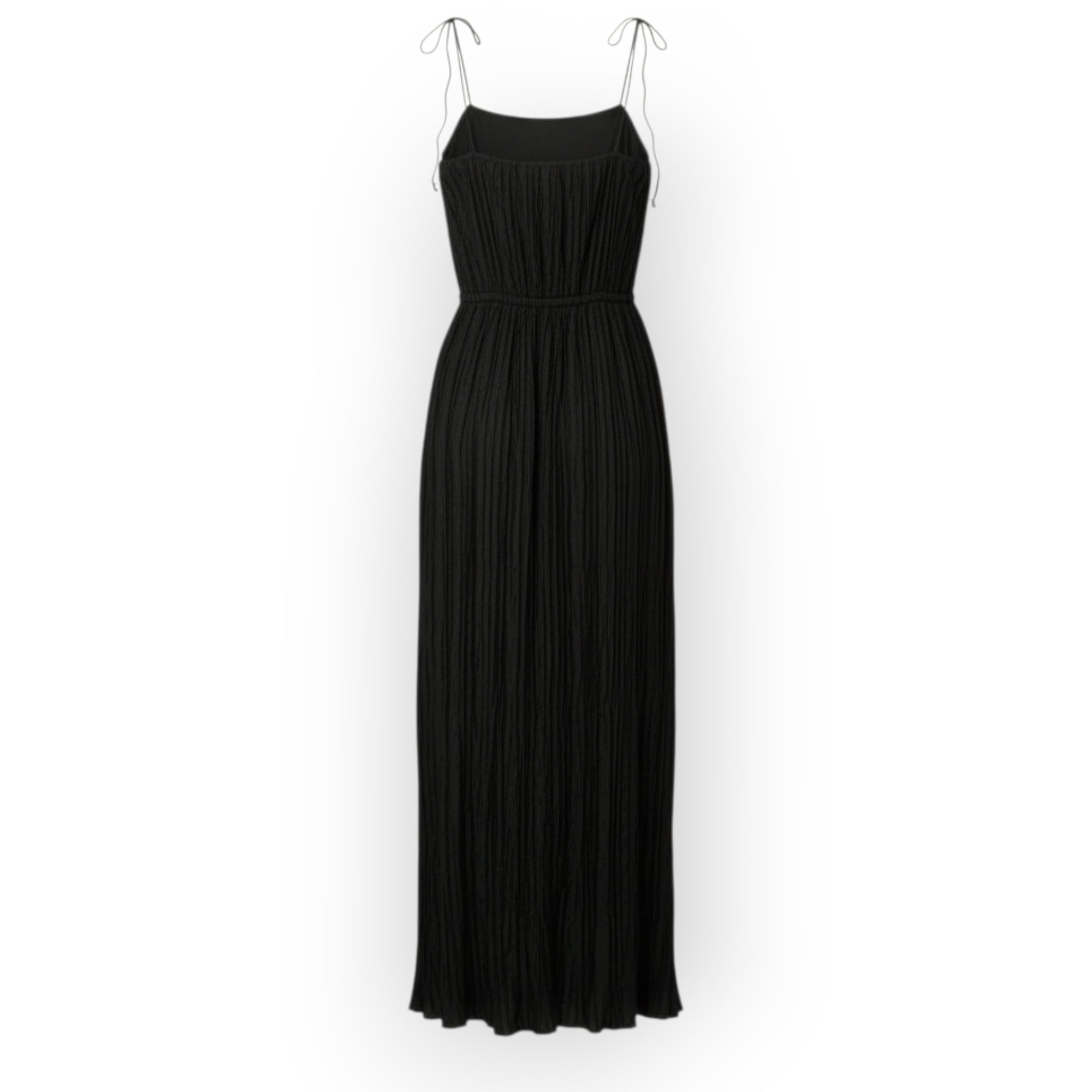 Ulla Johnson zwarte plooi plissé midi‑jurk mouwloos maat 34 xs tweedehands dames designer