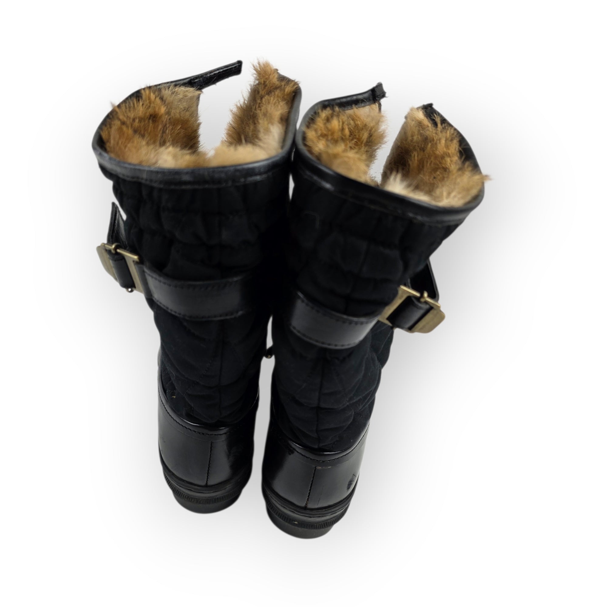 Burberry winterlaarzen moonboots zwart maat 36 rubber  tweedehands dames designer