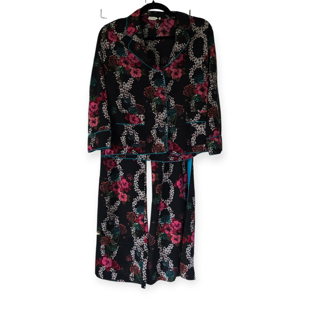 Sandro Paris setje pak broek blouse S 36 zwart multicolour pre-loved