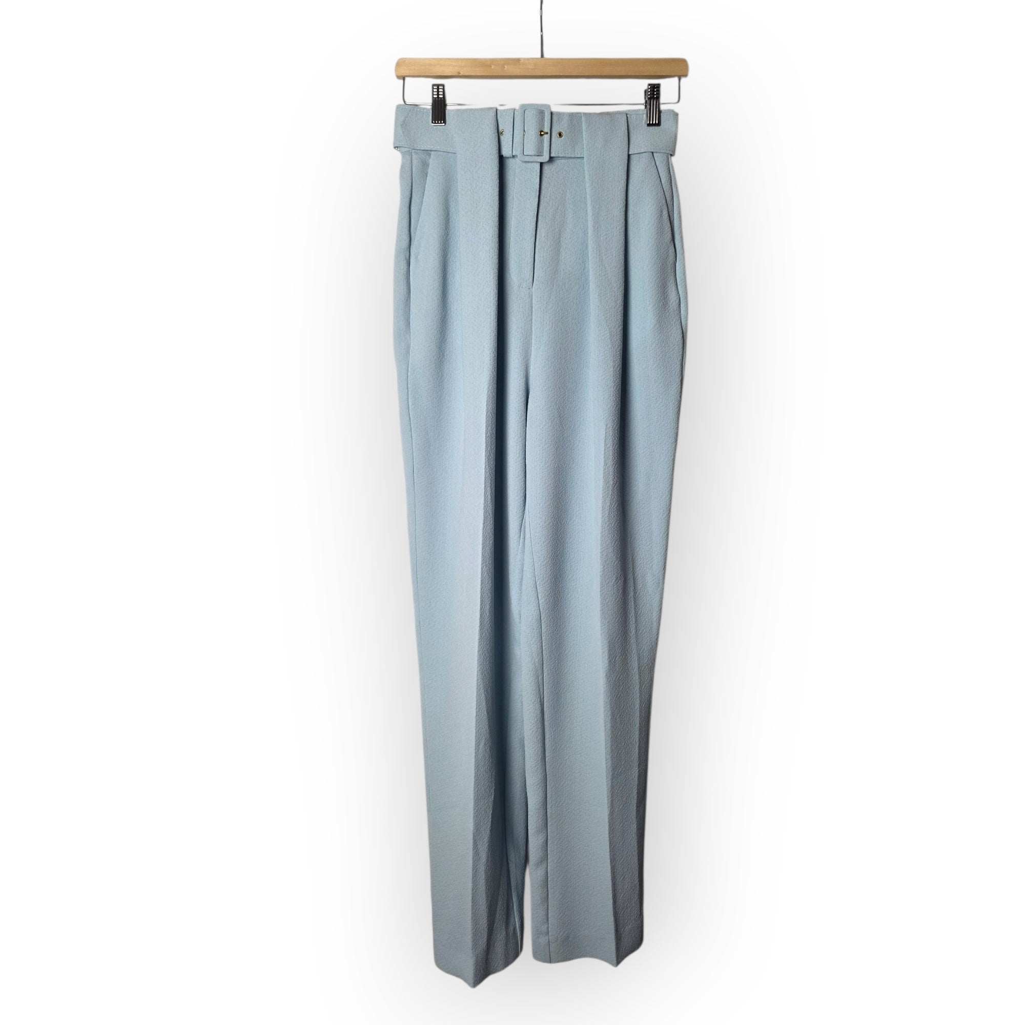Emilia Wickstead dames waffle pantalon broek blauw S 36 tweedehands designer dames
