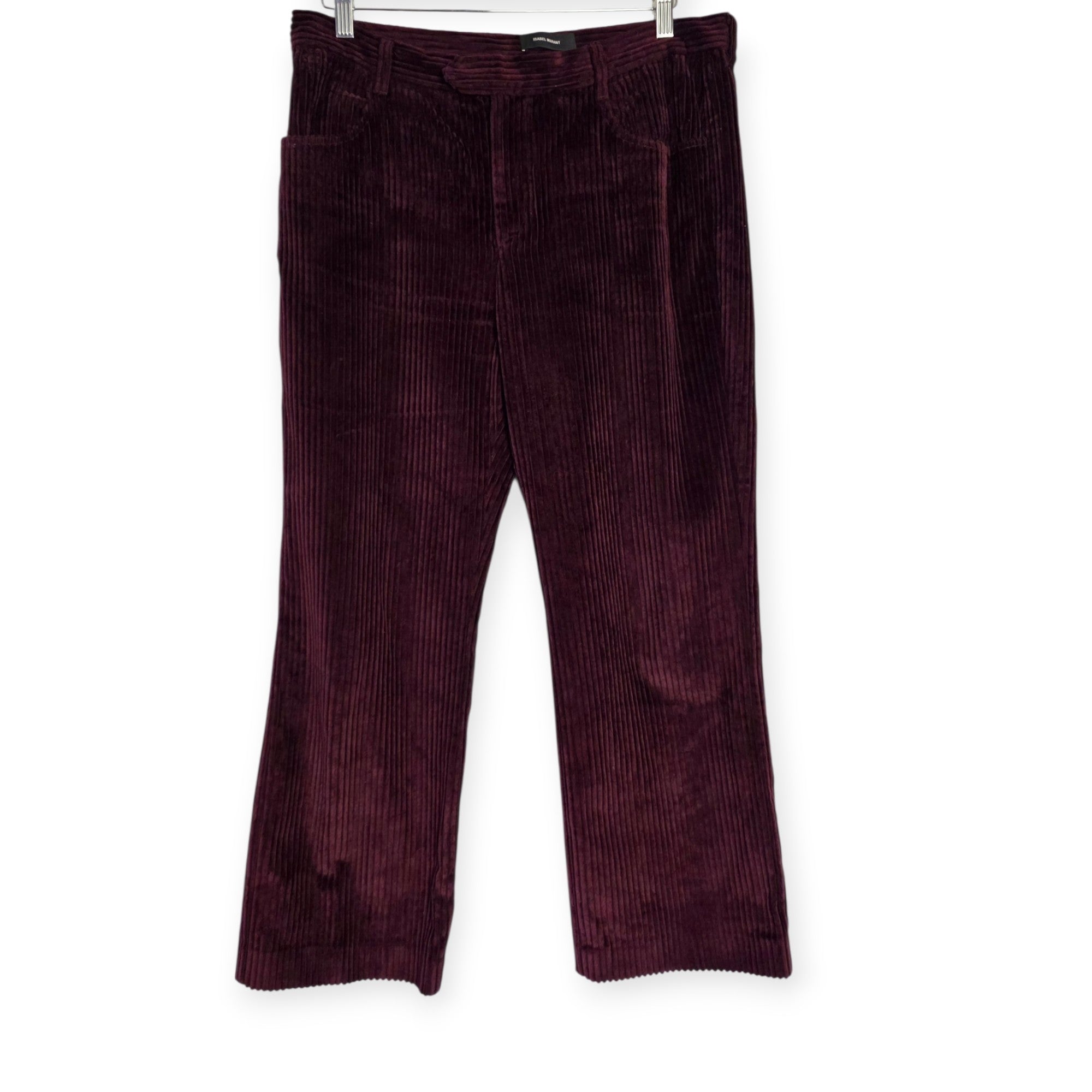 Isabel Marant dames corduroy rib broek rood FR44 EU42 enkellengte tweedehands designer