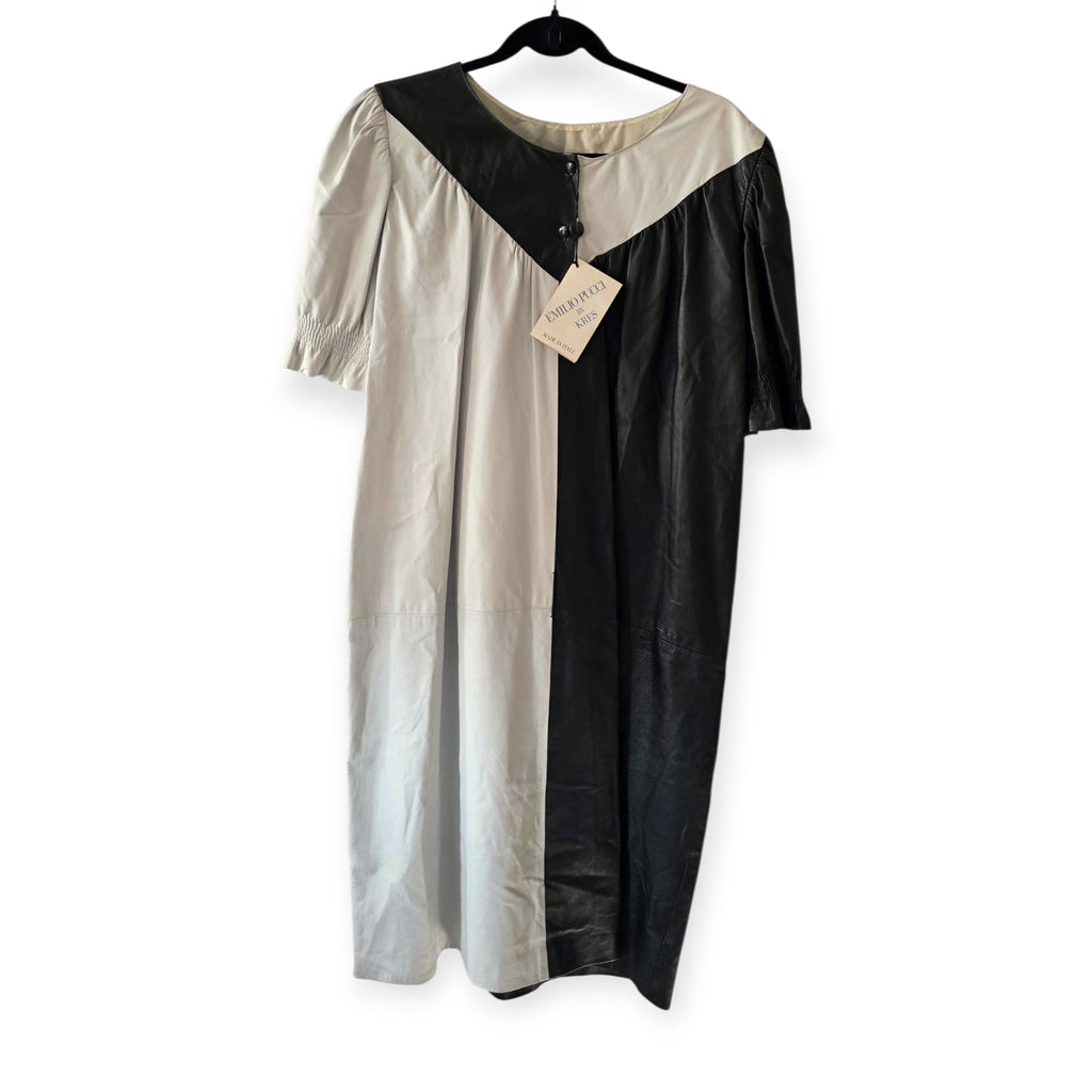 Iconische vintage designer leren jurk Emilio Pucci by Kres IT46 EU40-42 tweedehands dames designer