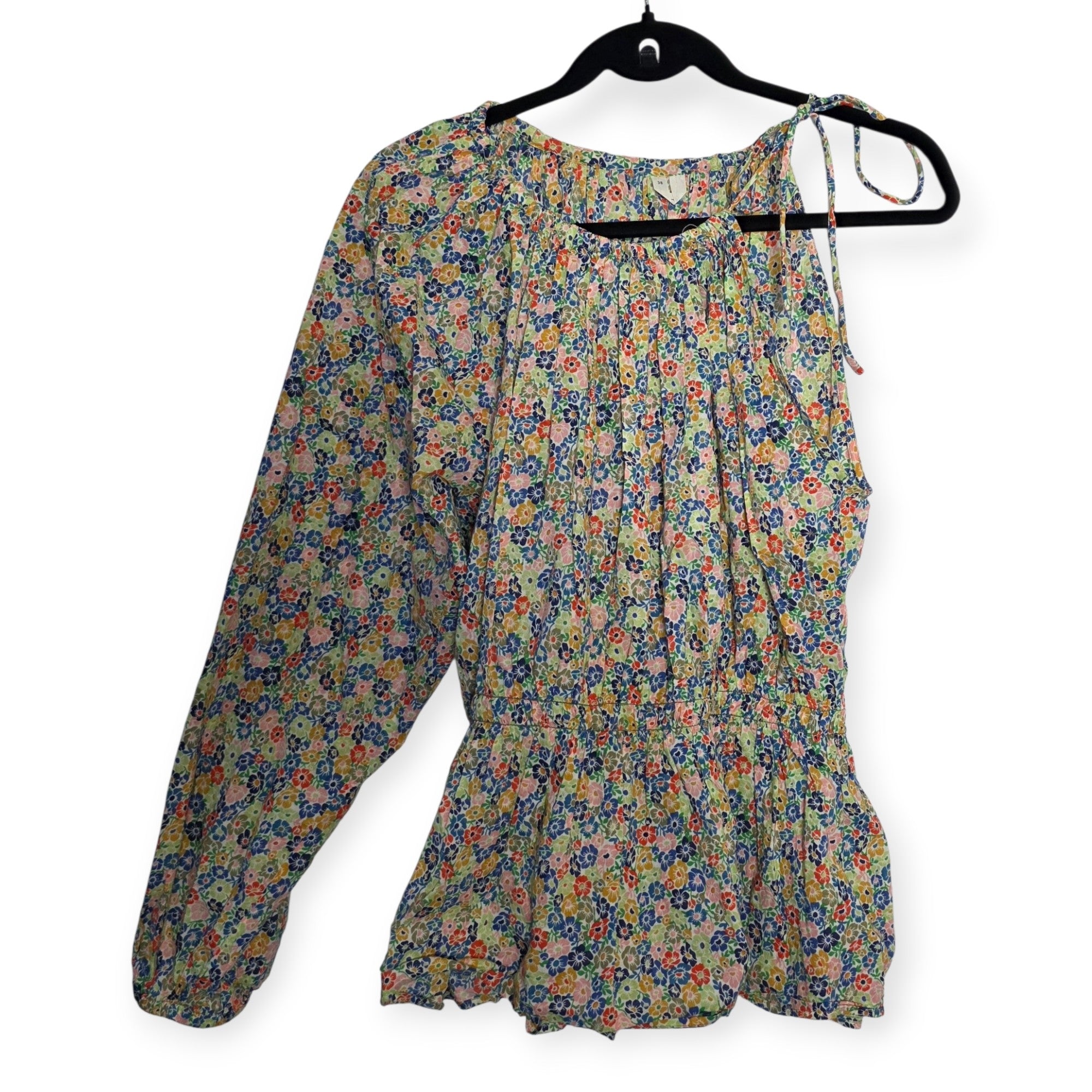 Arket floral top one shoulder 38 M katoen pre-loved