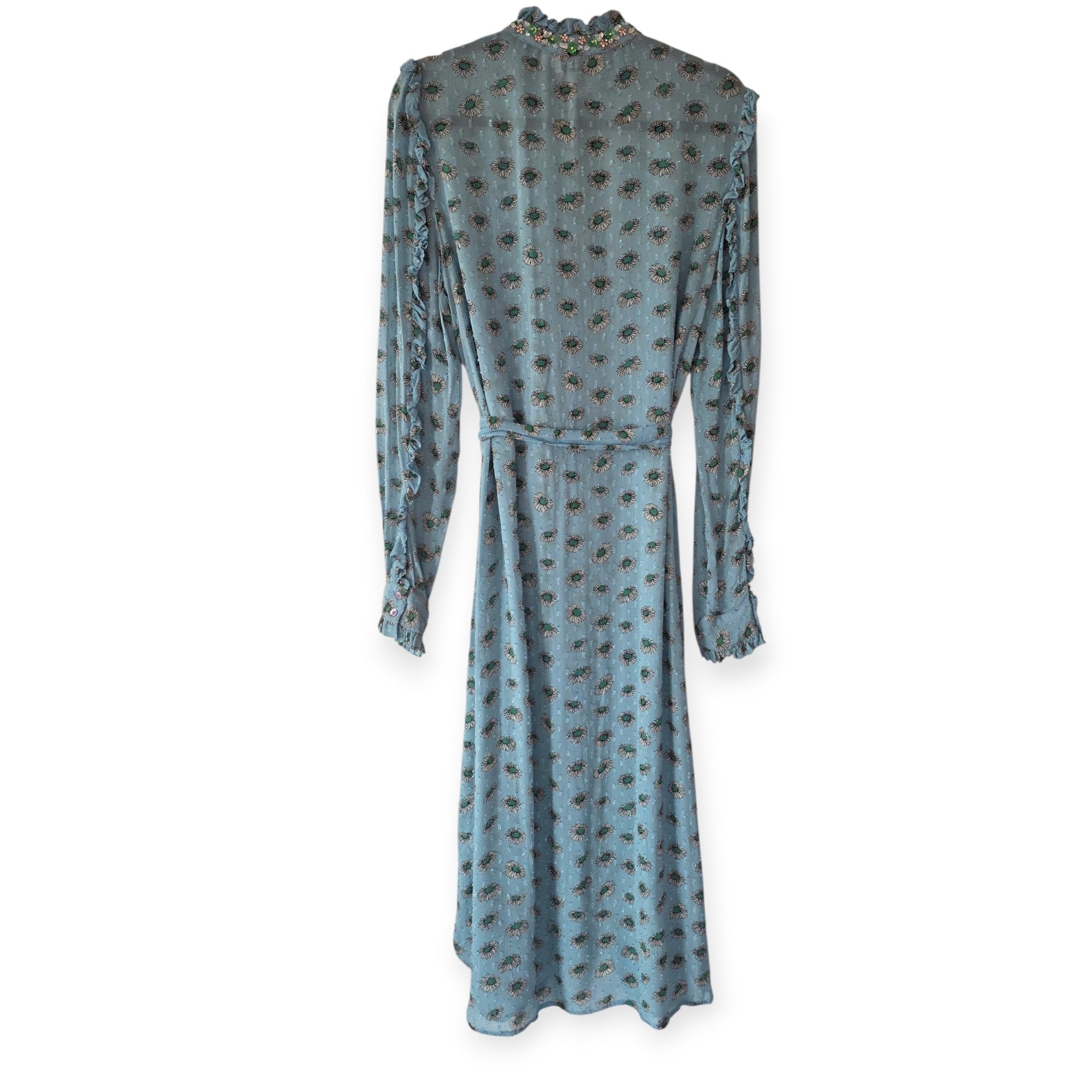 Essentiel Antwerp midi jurk Daisy blauw semi sheer 38 M tweedehands dames designer